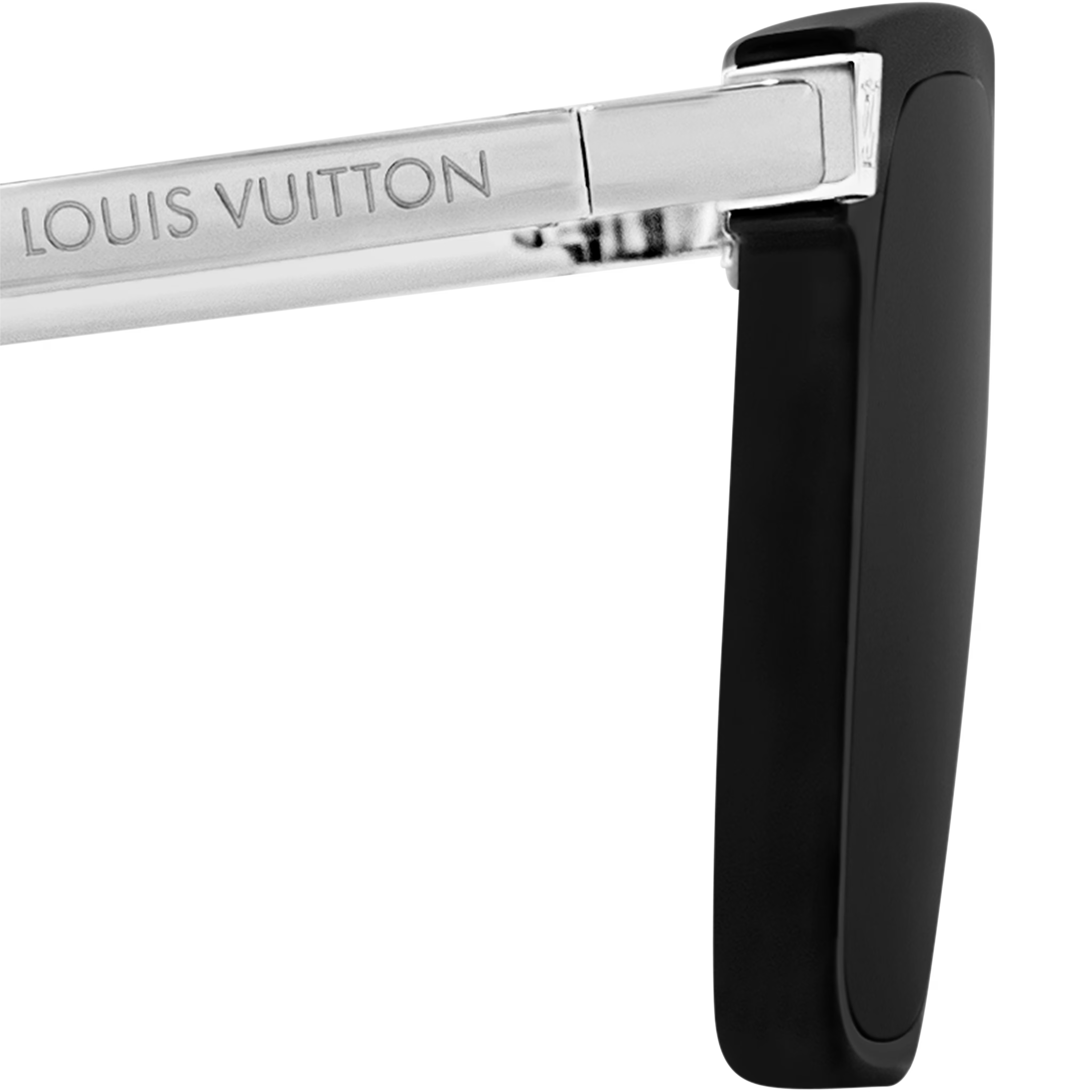 Louis Vuitton Men Sqaure Frame Shiny Soft Black Sunglasses
