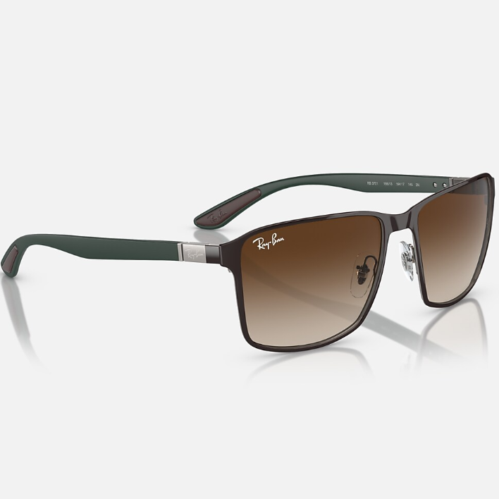 Ray Ban Men Square Frame Dusty Brown Sunglasses