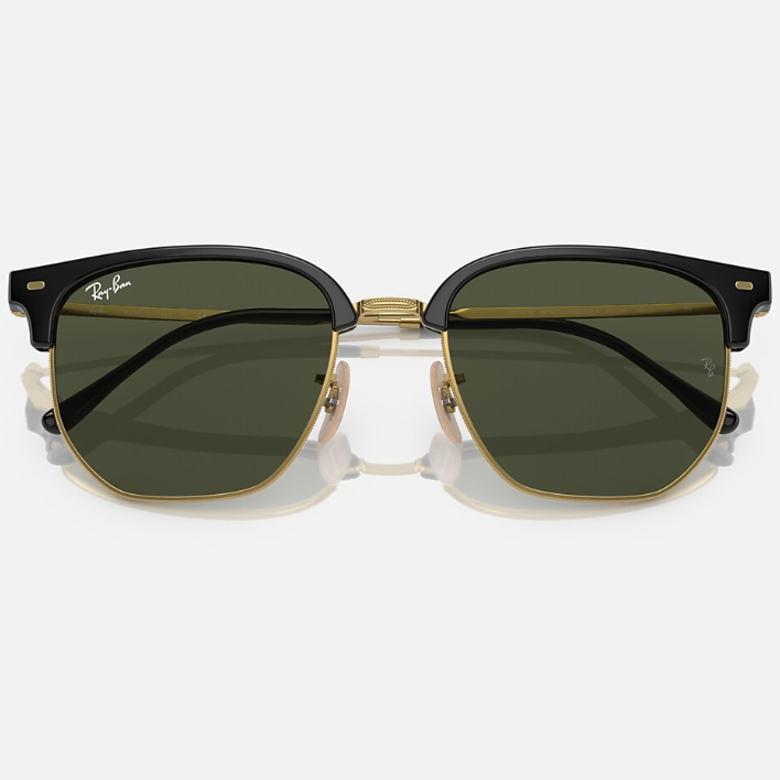 Ray Ban Men Irregular Frame Shiny Black Sunglasses
