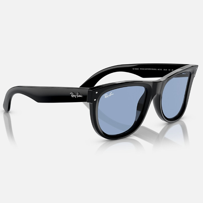 Ray Ban Men Square Frame Shiny Sand Black Sunglasses