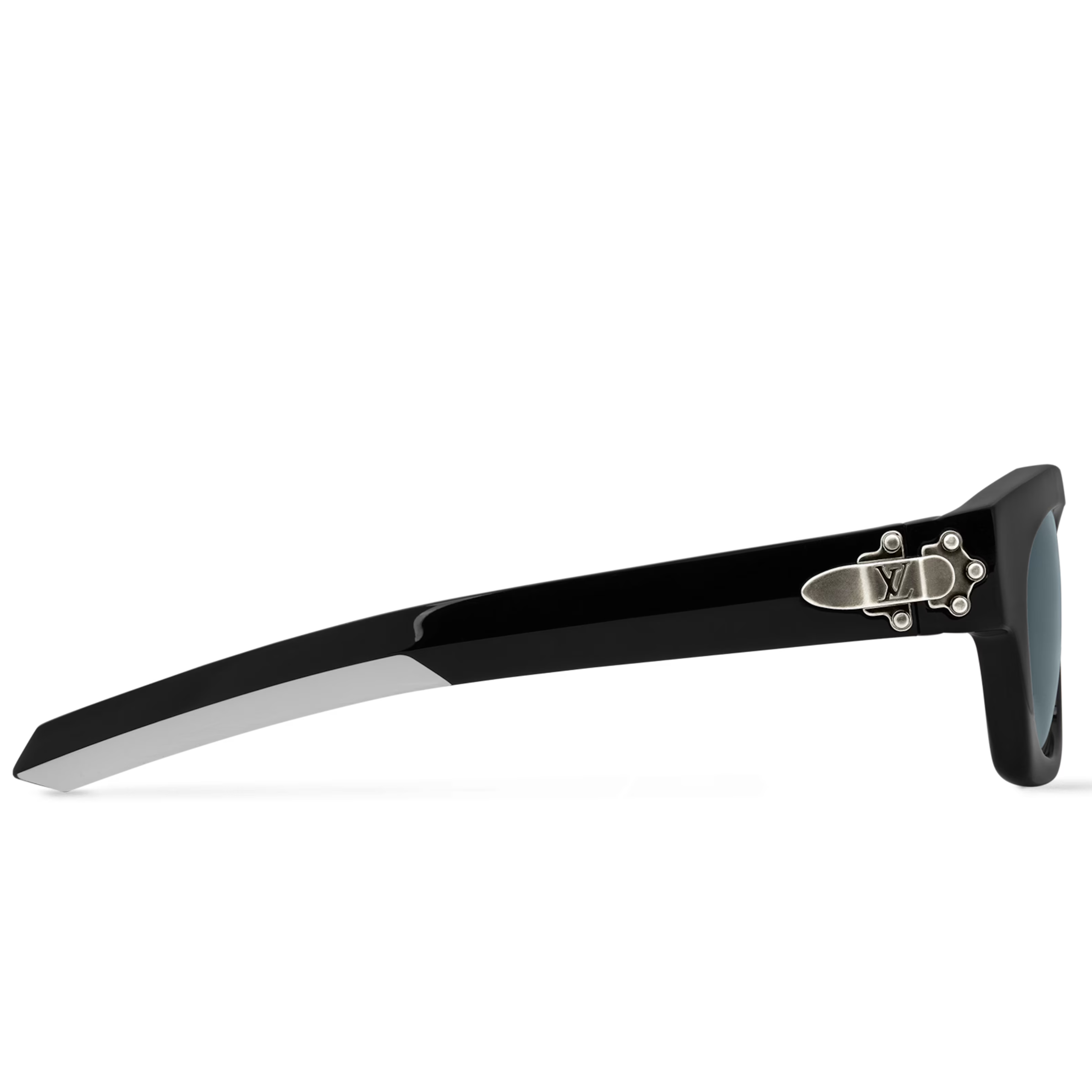 Louis Vuitton Men Round Sqaure Frame Matte Black Sunglasses