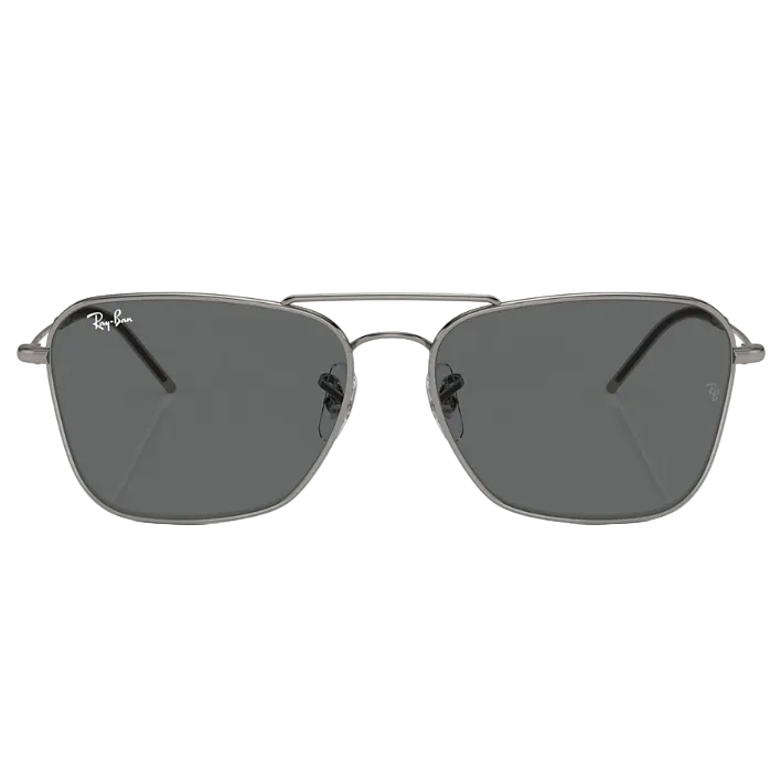 Ray Ban Women Square Frame Shiny Polished Gunmetal Sunglasses