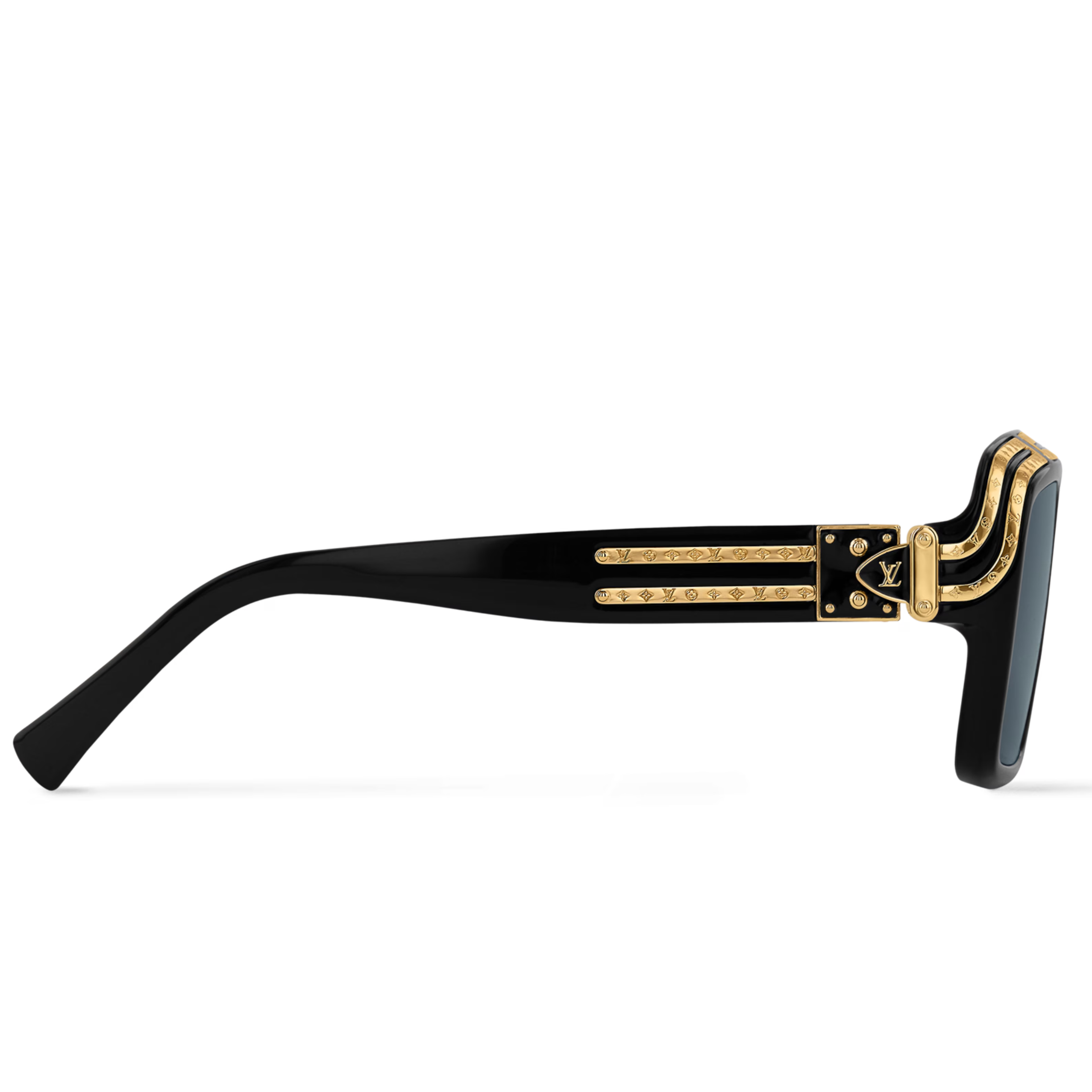 Louis Vuitton Men Pilot Frame Shiny Smoky Black Sunglasses