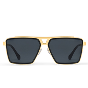 Louis Vuitton Men Square Frame Metallic Gold Sunglasses