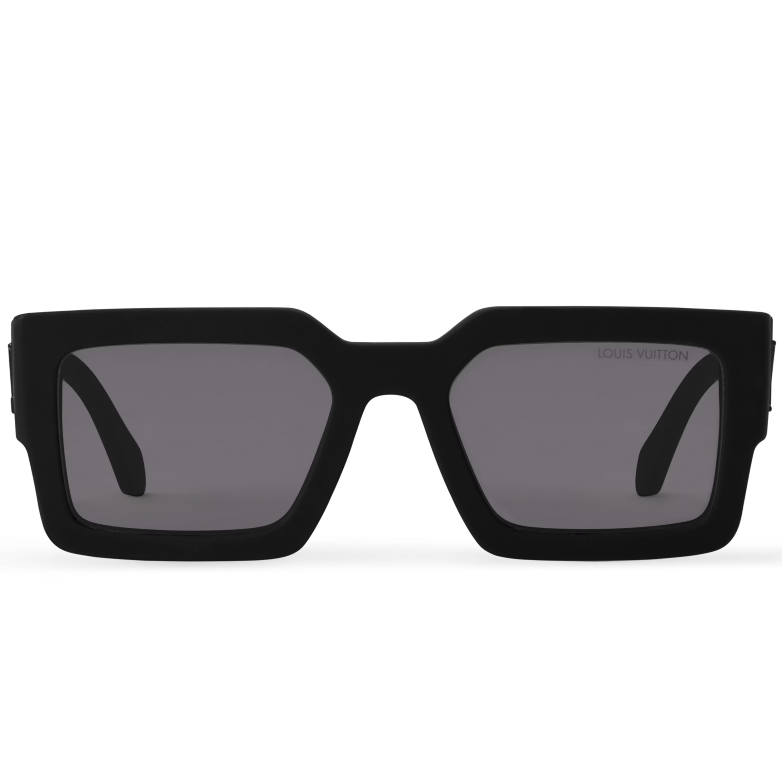 Louis Vuitton Men Square Frame Shiny Deep Black Sunglasses
