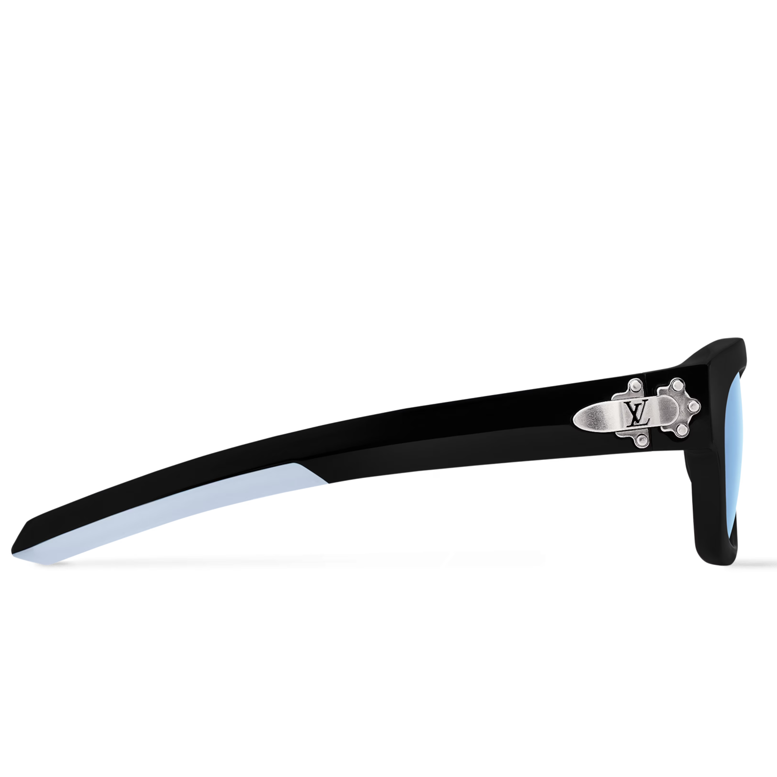 Louis Vuitton Men Round Sqaure Frame Shiny Dusty Black Sunglasses