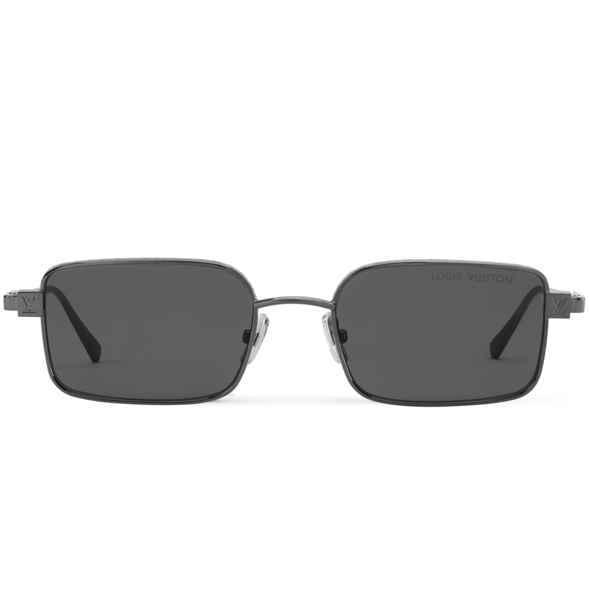 Louis Vuitton Men Square Frame Shiny Dusty Black Sunglasses