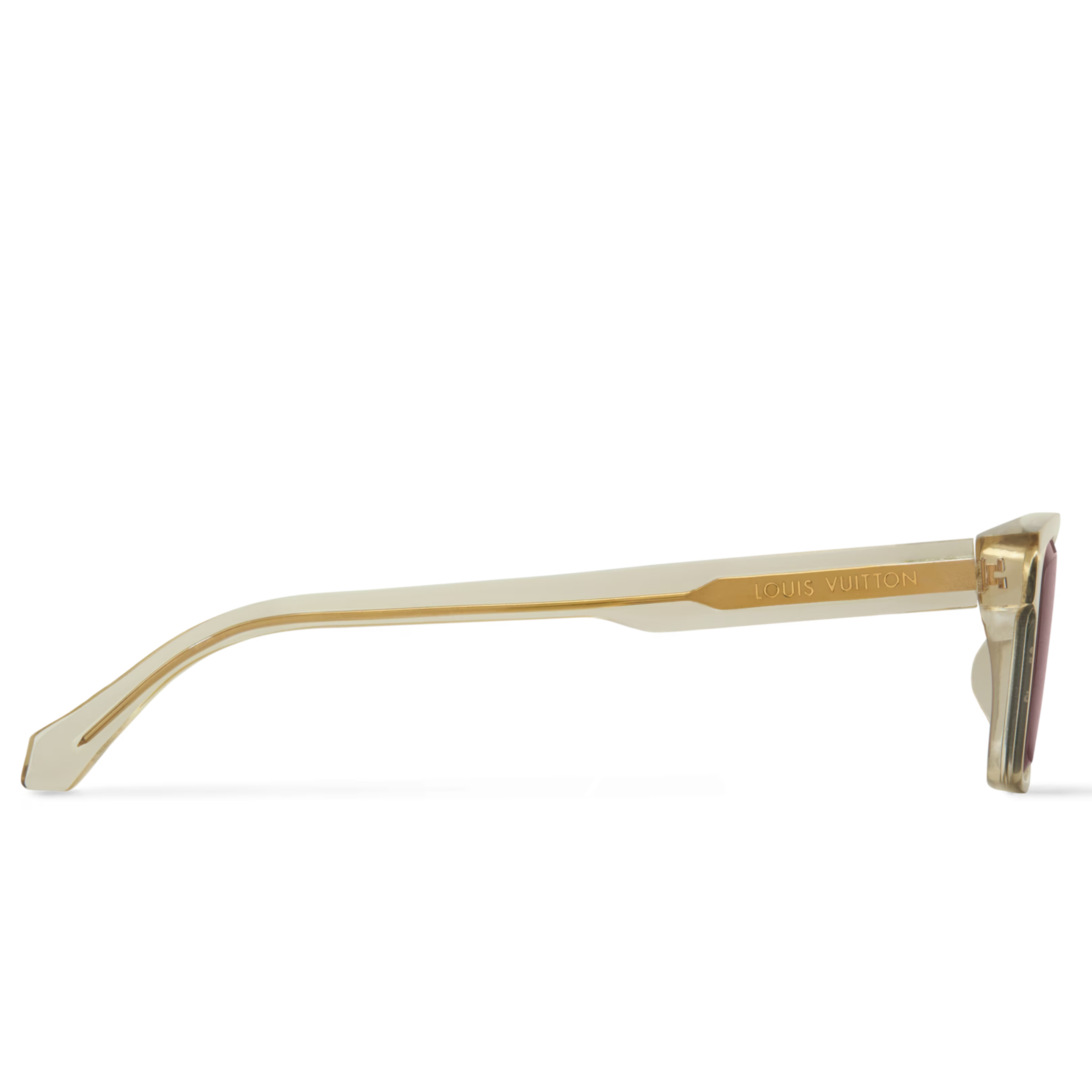 Louis Vuitton Men Sqaure Frame Crystal Camel Sunglasses