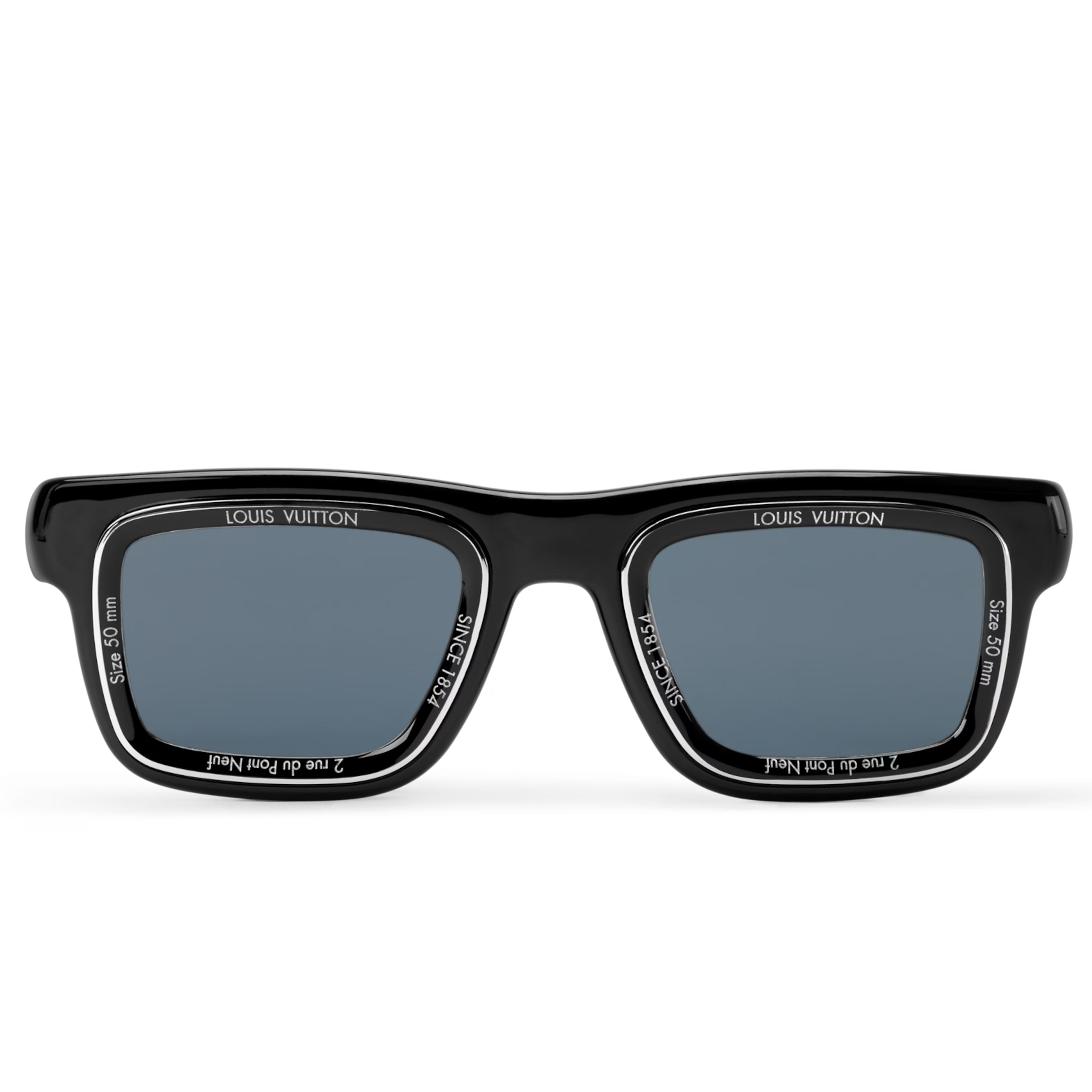 Louis Vuitton Men Square Frame Void Black Sunglasses