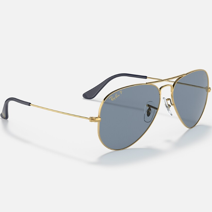 Ray Ban Men Pilot Frame Satin Gold Sunglasses