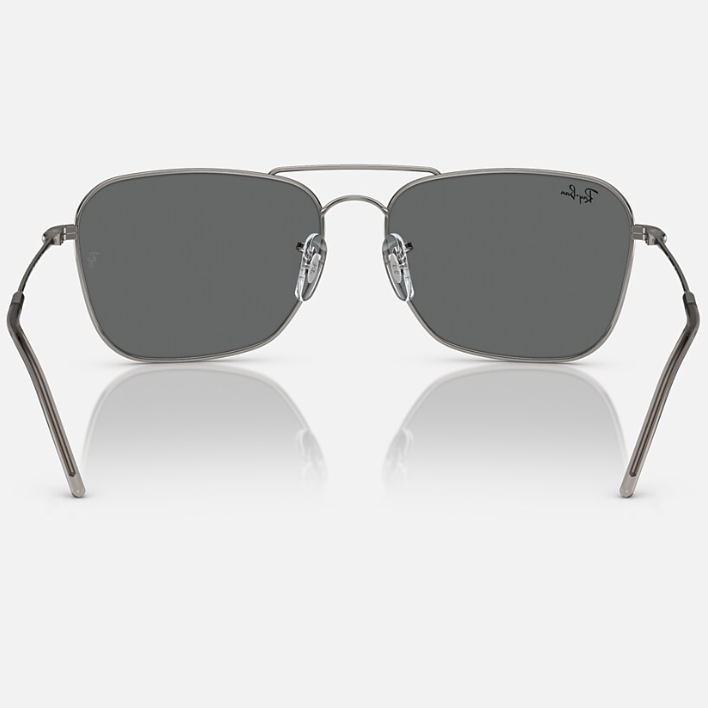 Ray Ban Women Square Frame Shiny Polished Gunmetal Sunglasses