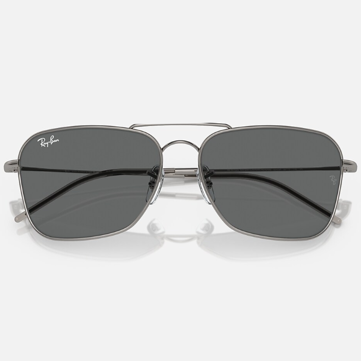 Ray Ban Women Square Frame Shiny Polished Gunmetal Sunglasses