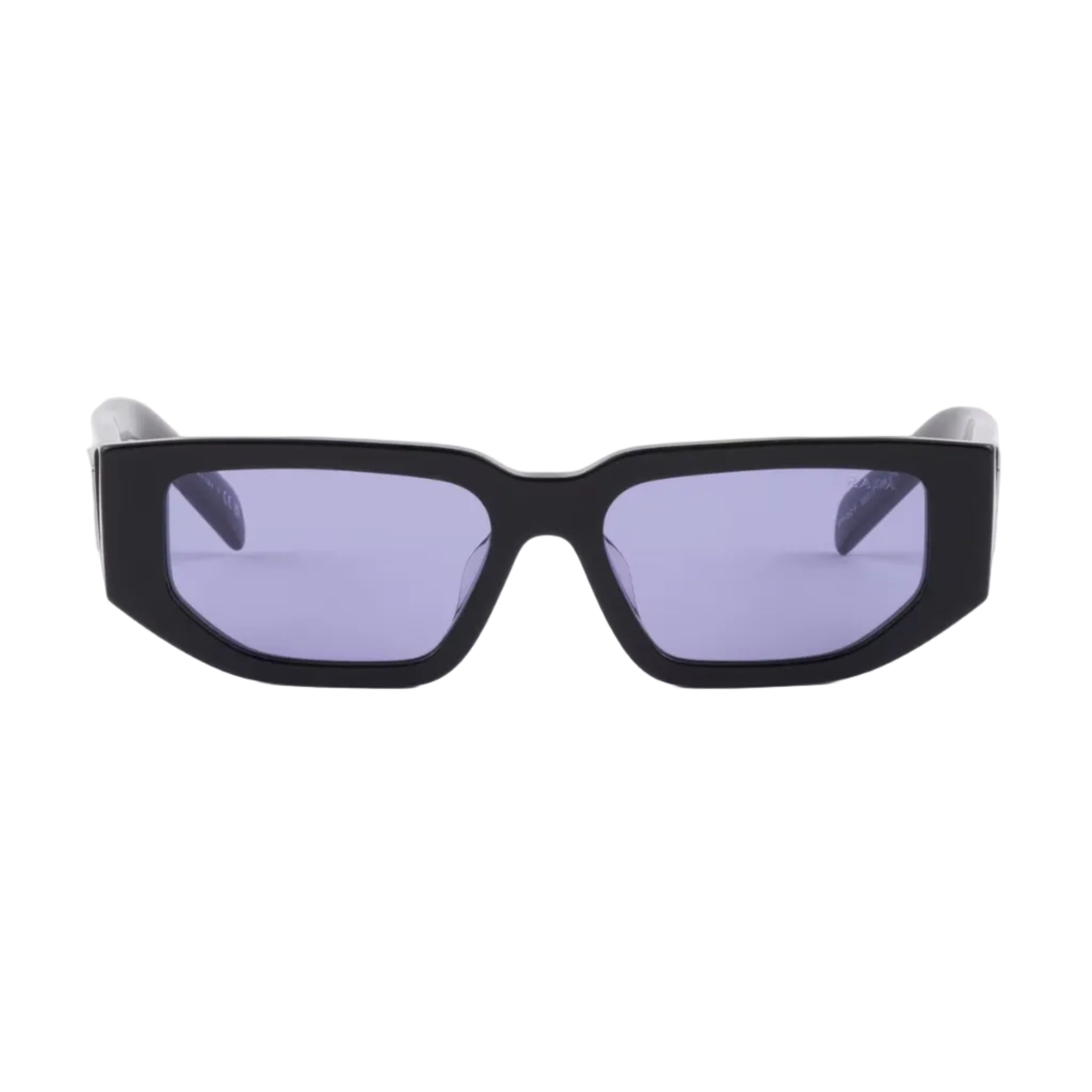 Prada Men Rctangular Frame Shiny Black Sunglasses