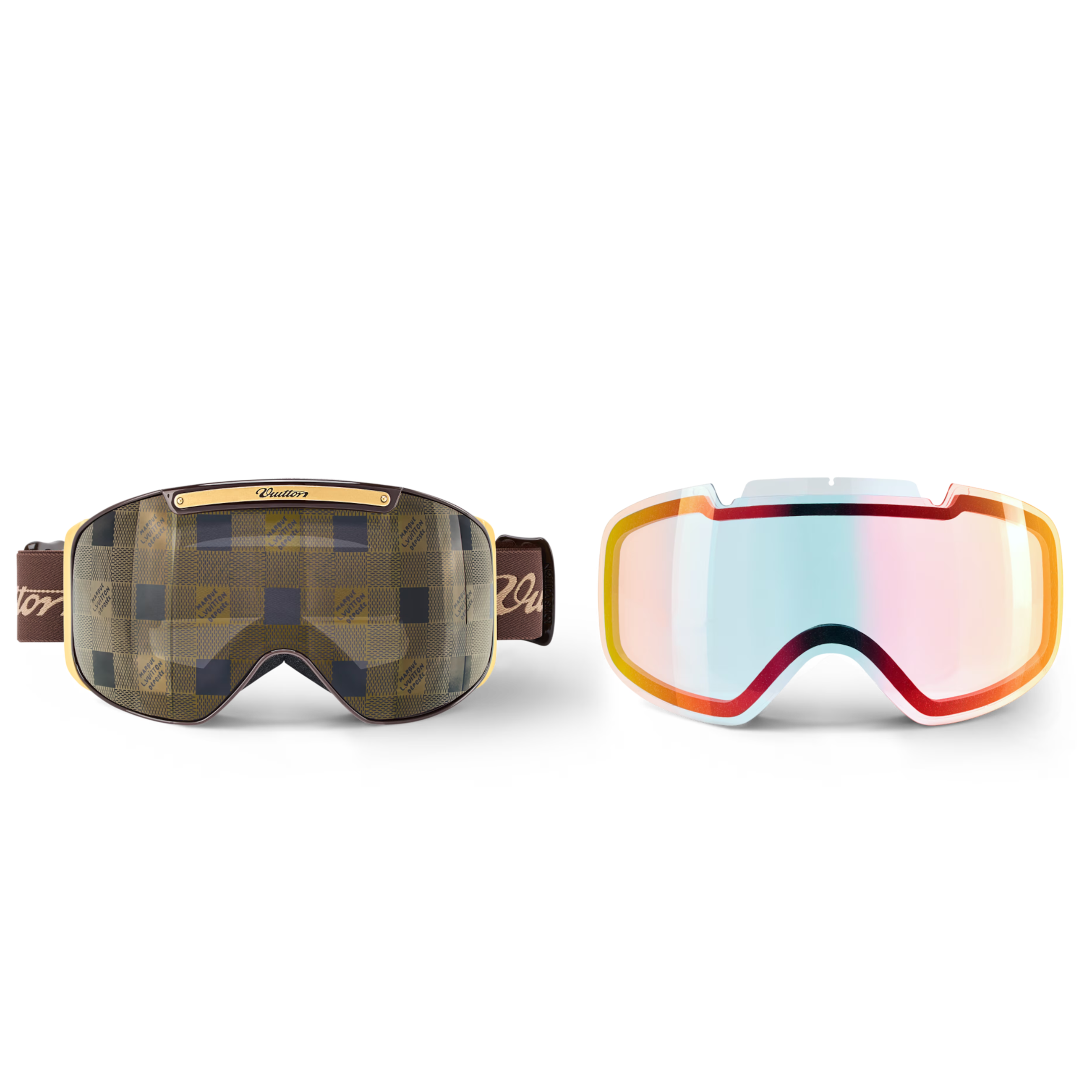Louis Vuitton Men Mask Frame Brown Sunglasses