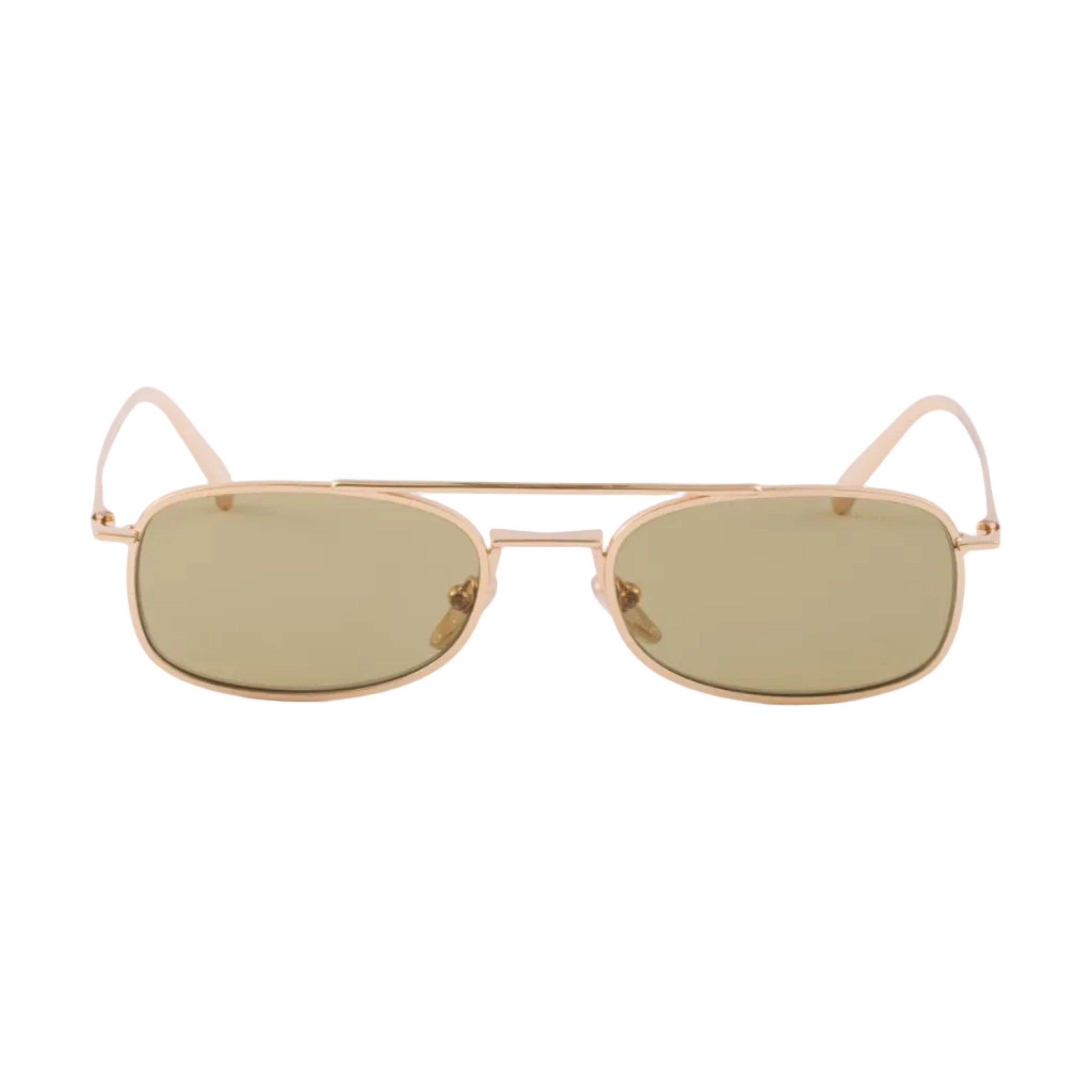 Prada Men Rctangular Frame Gold Sunglasses