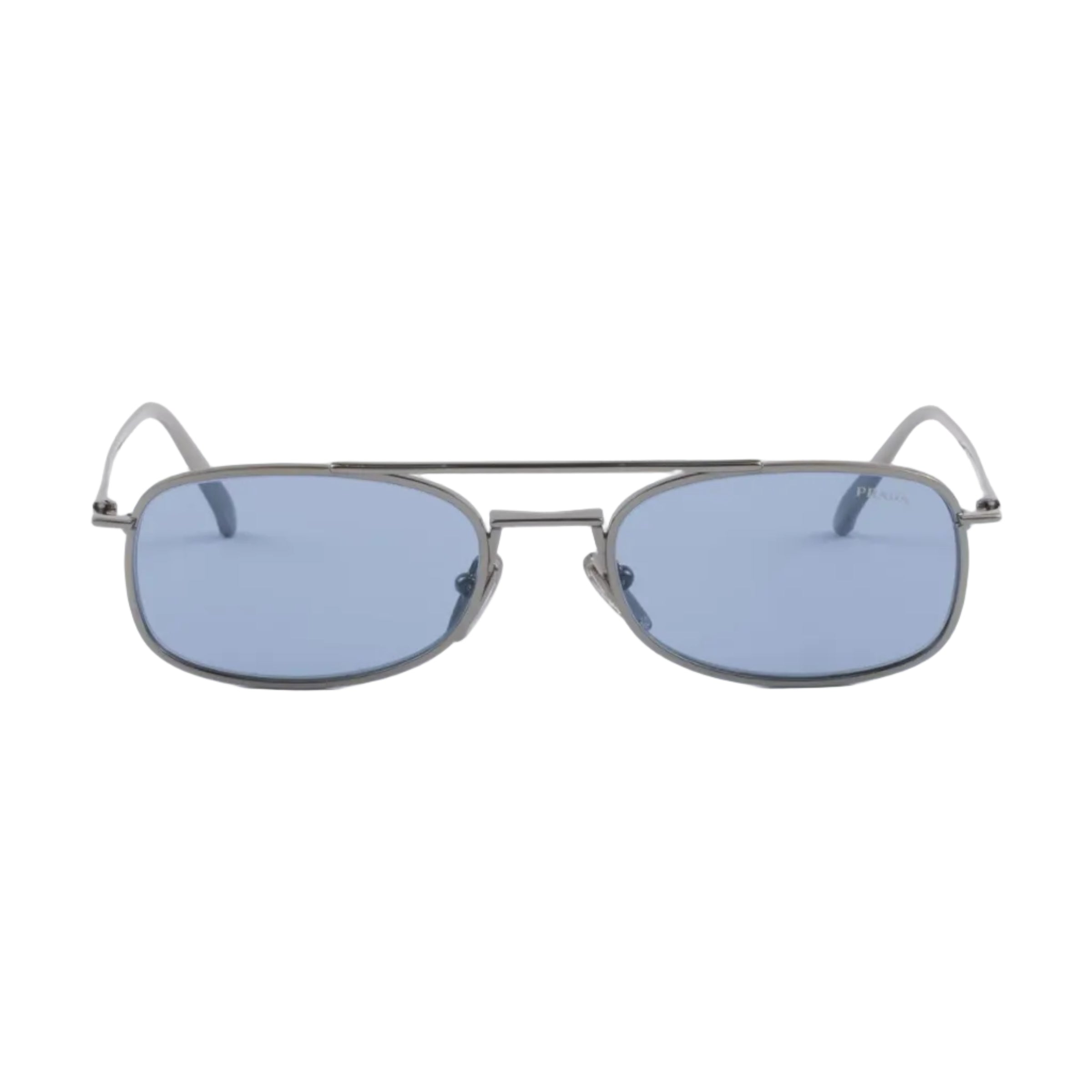 Prada Men Rctangular Frame Lead Gray Sunglasses