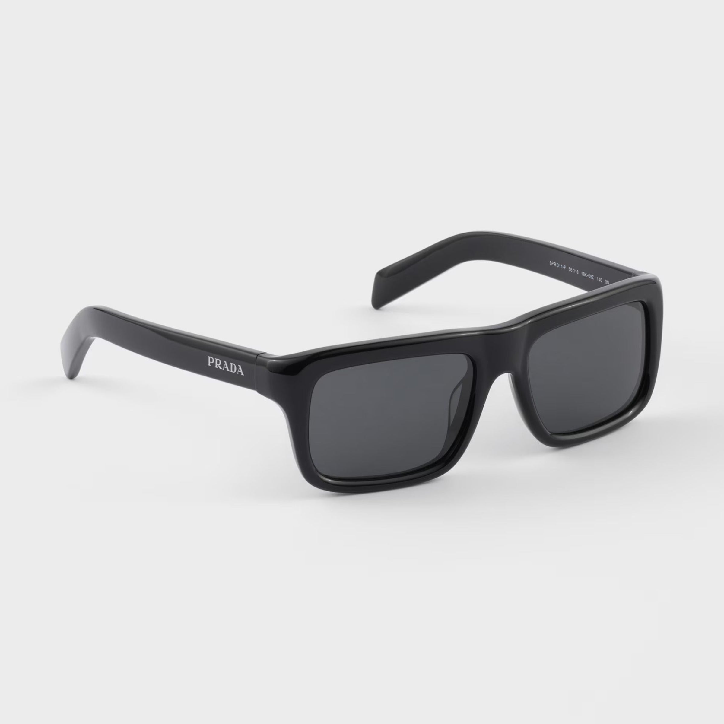 Prada Men Rectangular Frame Natural Black Sunglasses