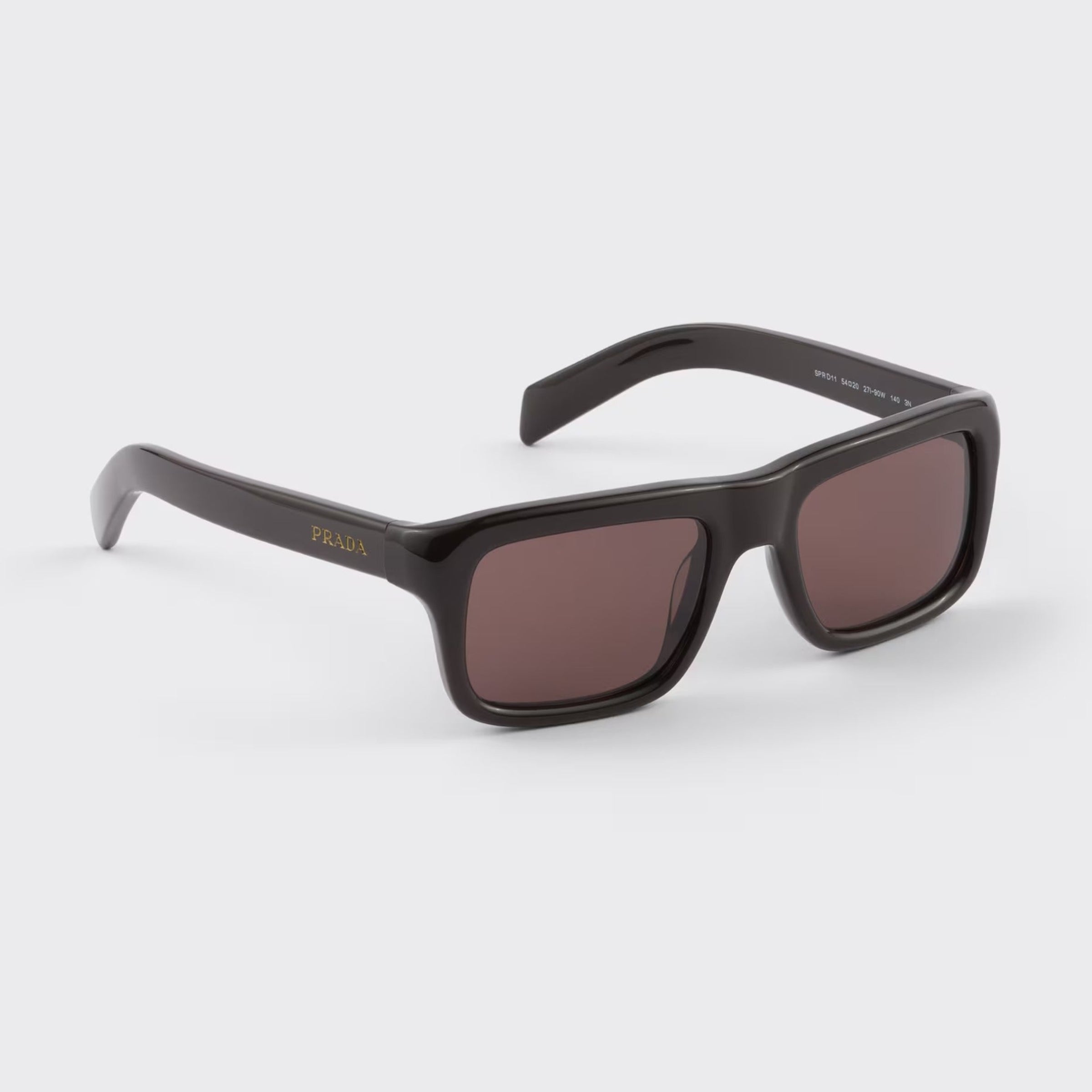 Prada Men Rectangular Frame Cigar Brown Sunglasses