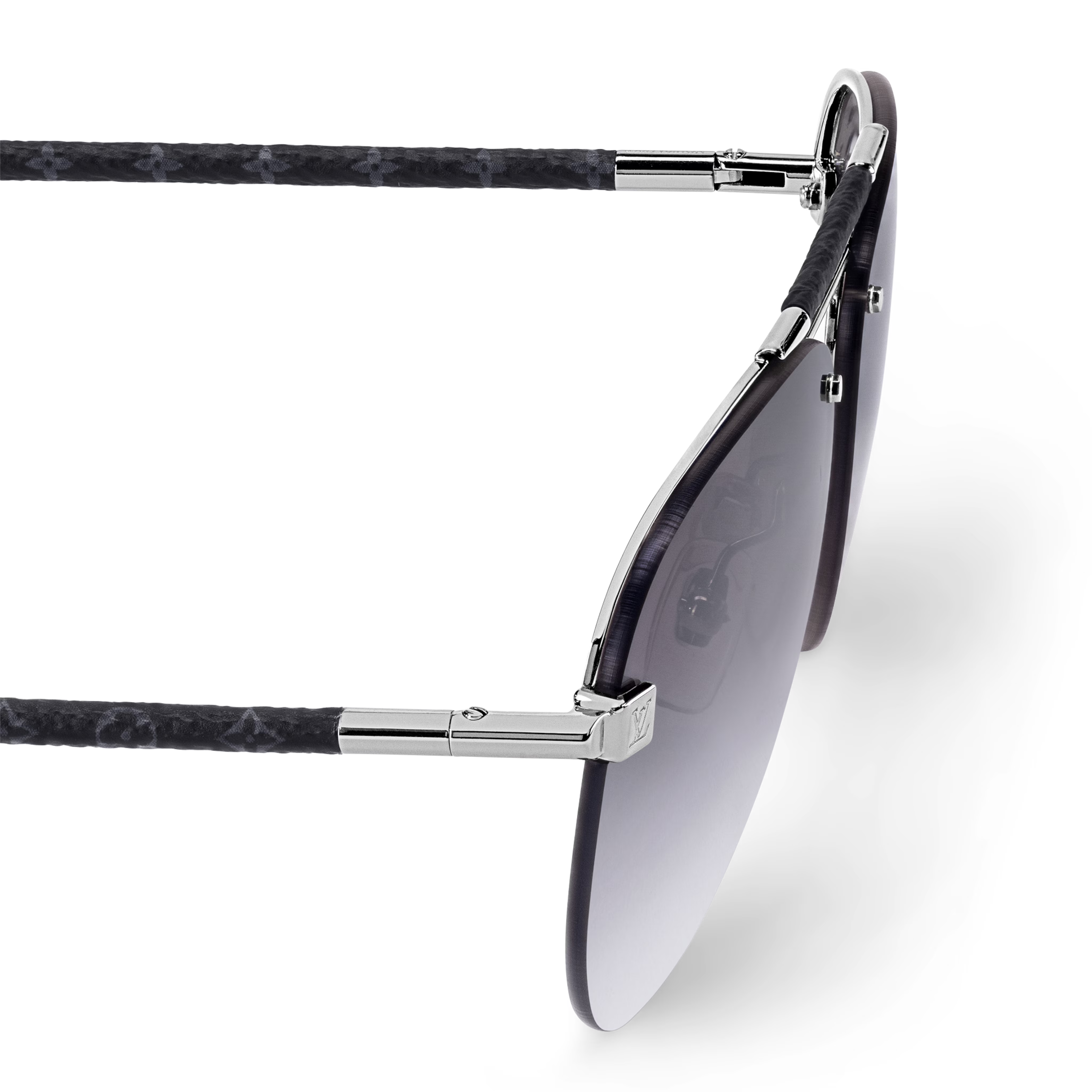 Louis Vuitton Men Pilot Frame Shiny Gunmetal Sunglasses
