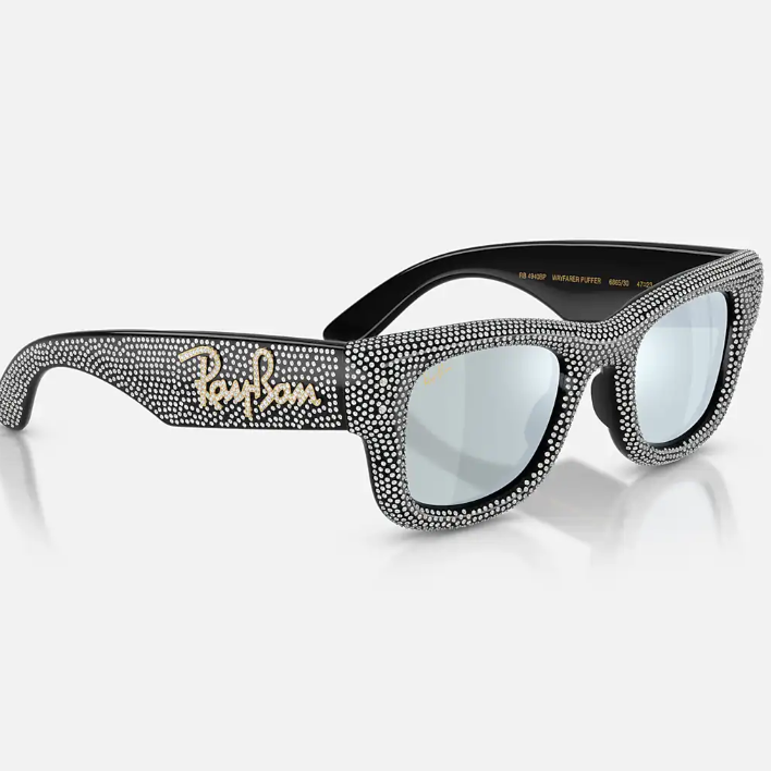 Ray Ban Women Square Frame Glossy Black Sunglasses