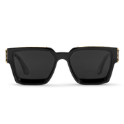 Louis Vuitton Men Square Frame Shiny Crow Black Sunglasses