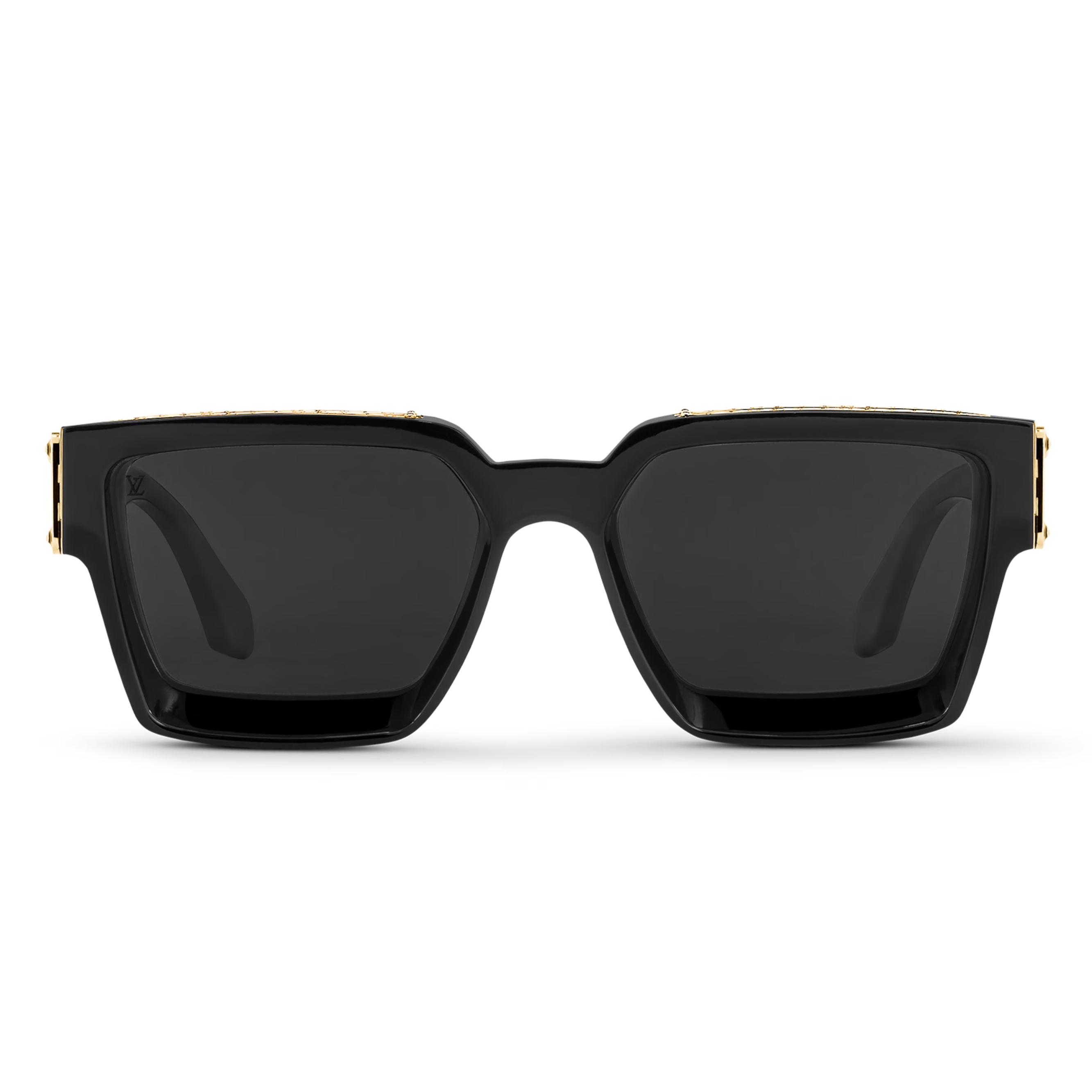 Louis Vuitton Men Square Frame Shiny Crow Black Sunglasses
