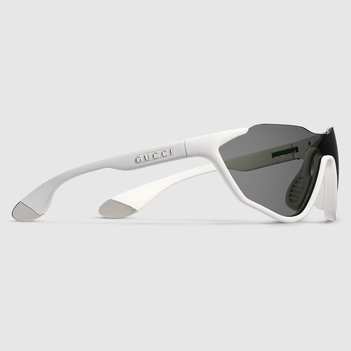 Gucci Men Mask-shaped White Sunglasses