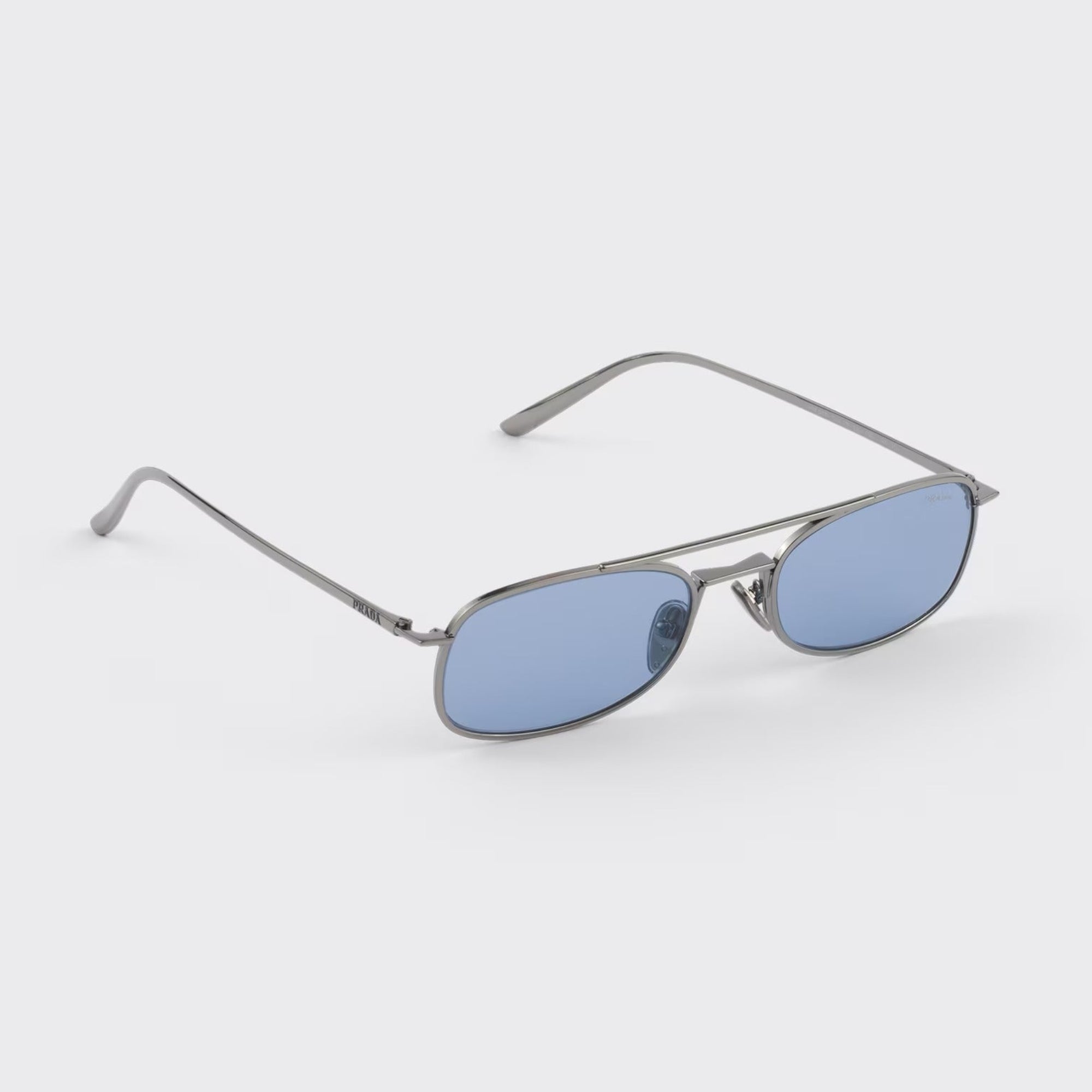 Prada Men Rctangular Frame Lead Gray Sunglasses