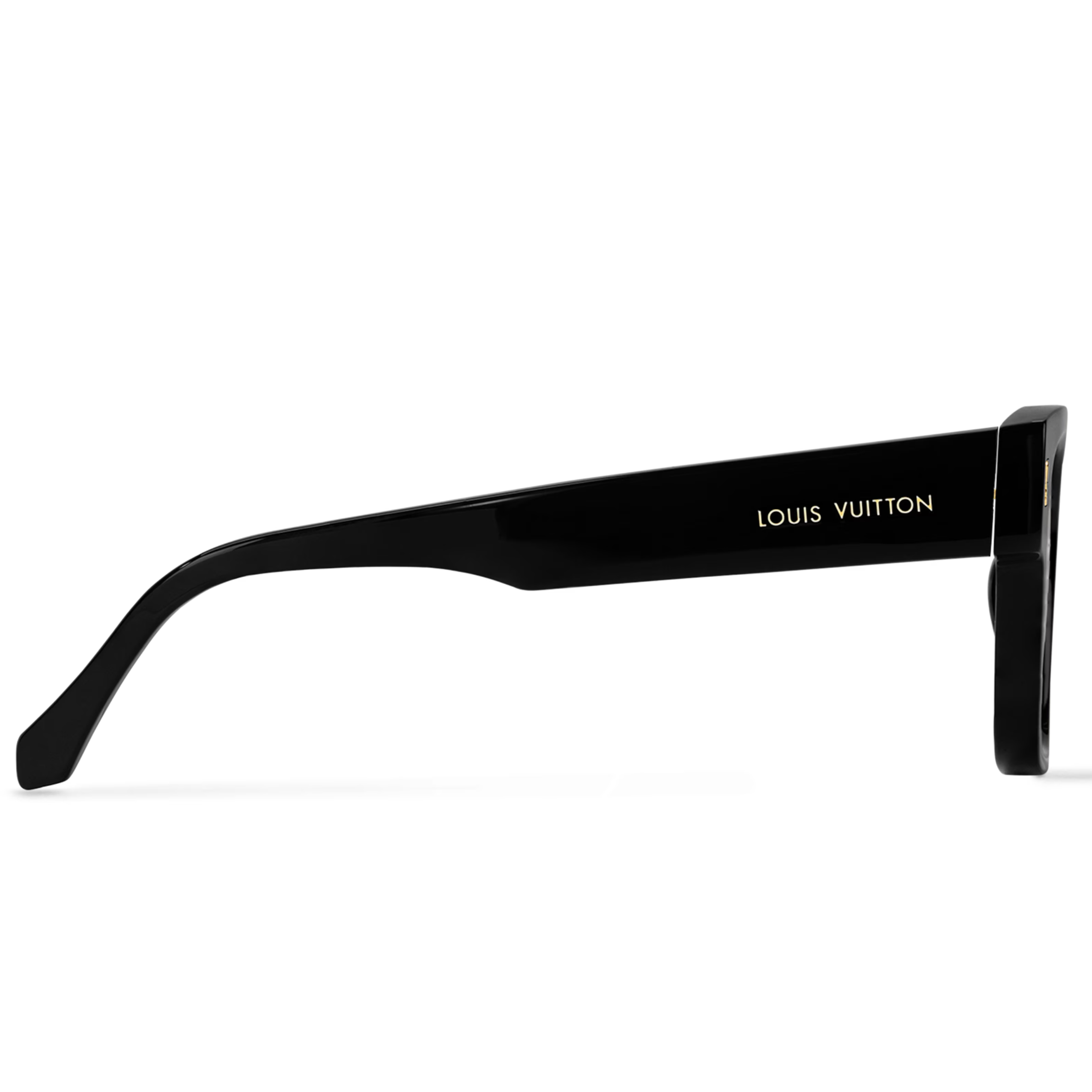 Louis Vuitton Men Sqaure Frame Shiny Ink Black Sunglasses