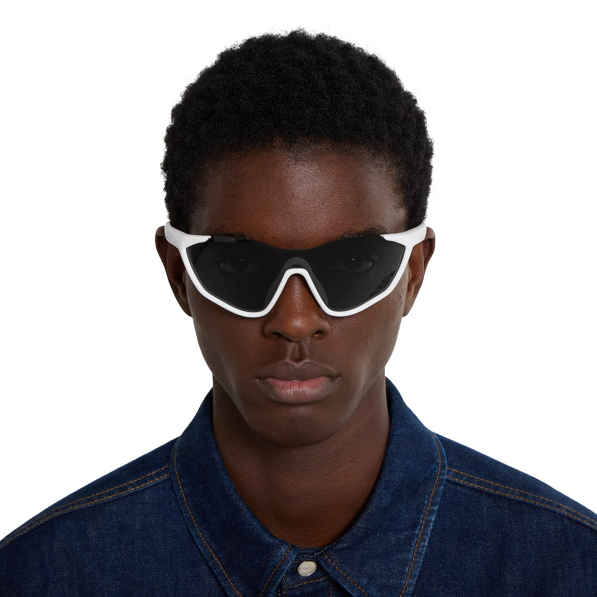 Gucci Men Mask-shaped White Sunglasses
