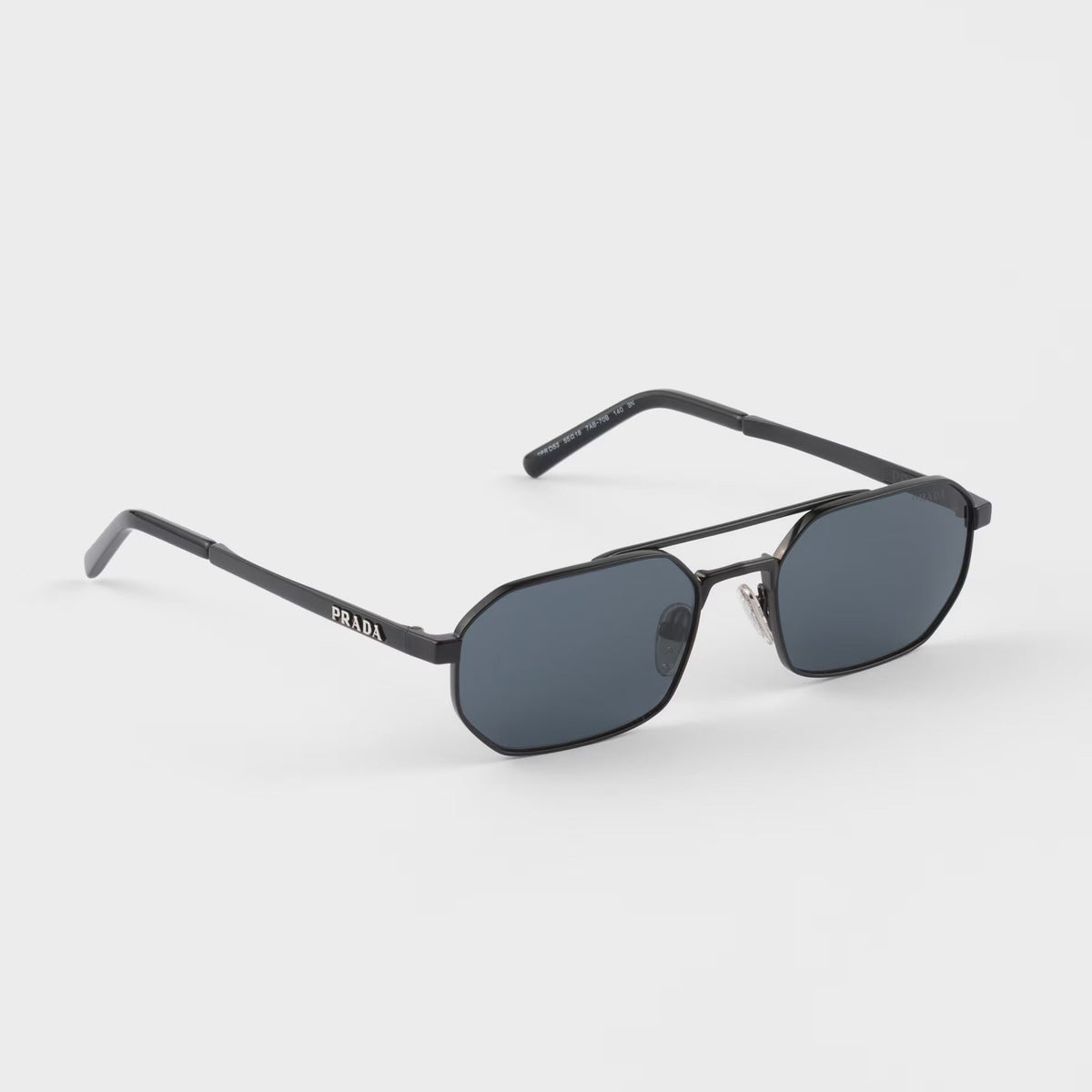 Prada Men Rectangular Frame Classic Black Sunglasses