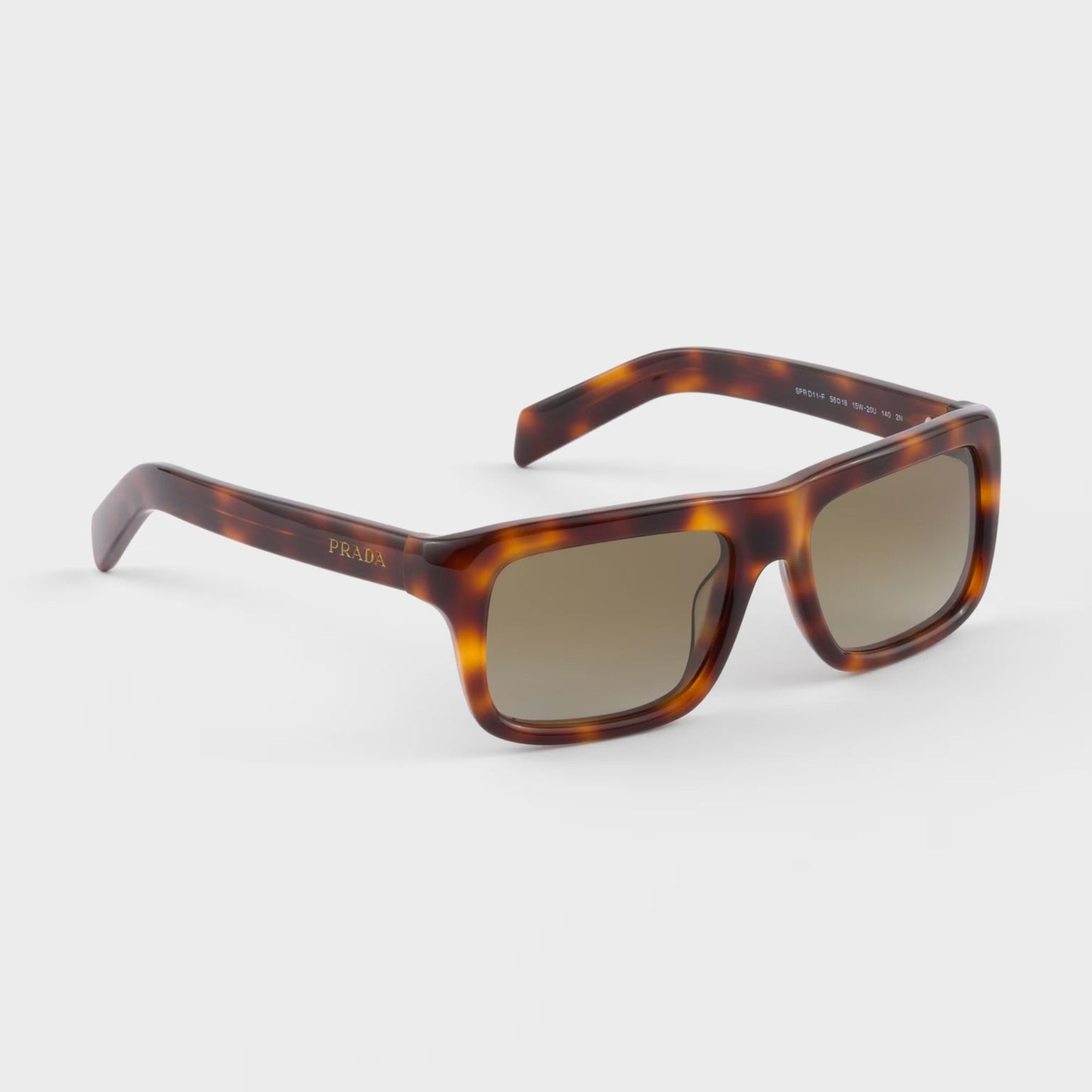 Prada Men Rectangular Frame Classic Tortoiseshell Sunglasses