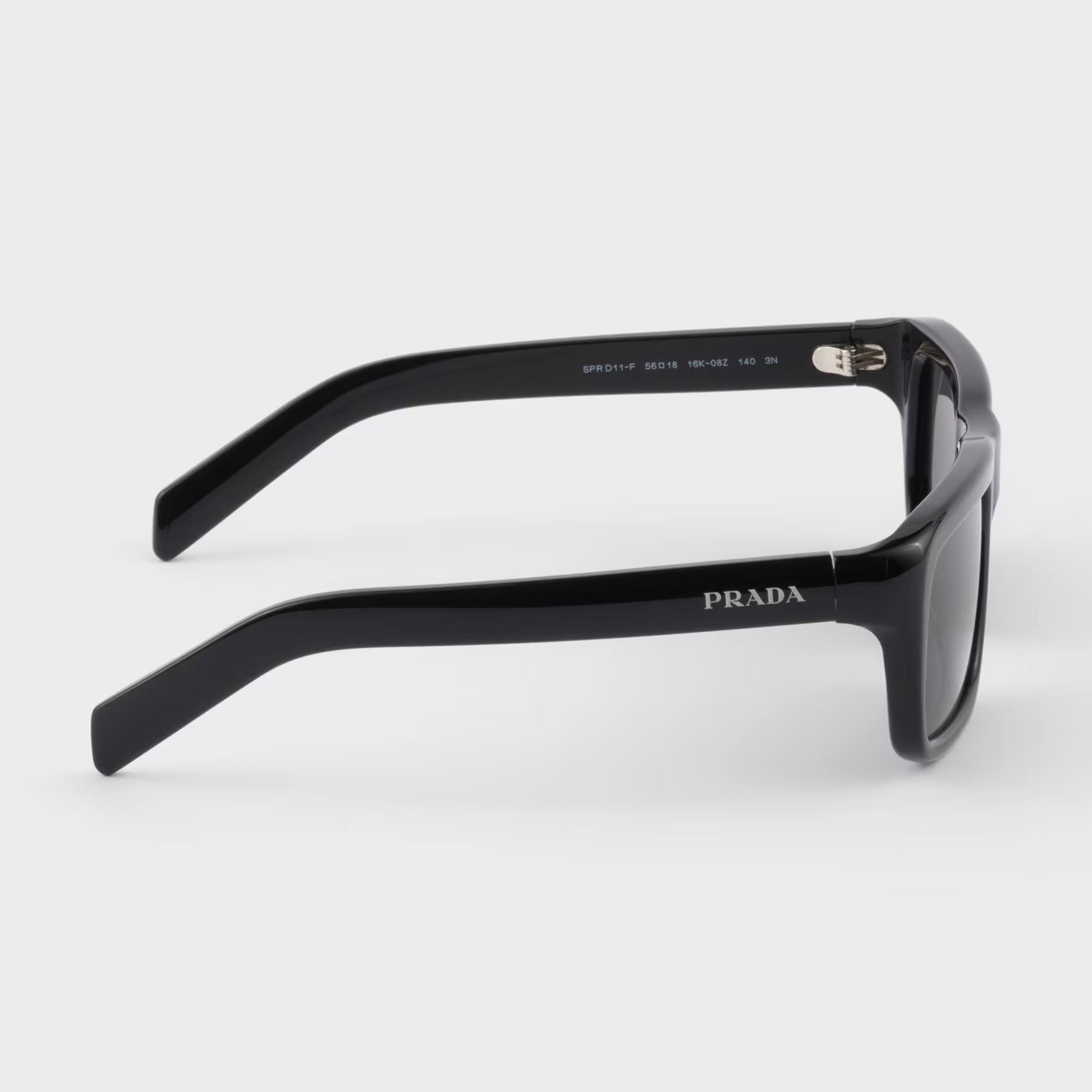 Prada Men Rectangular Frame Natural Black Sunglasses