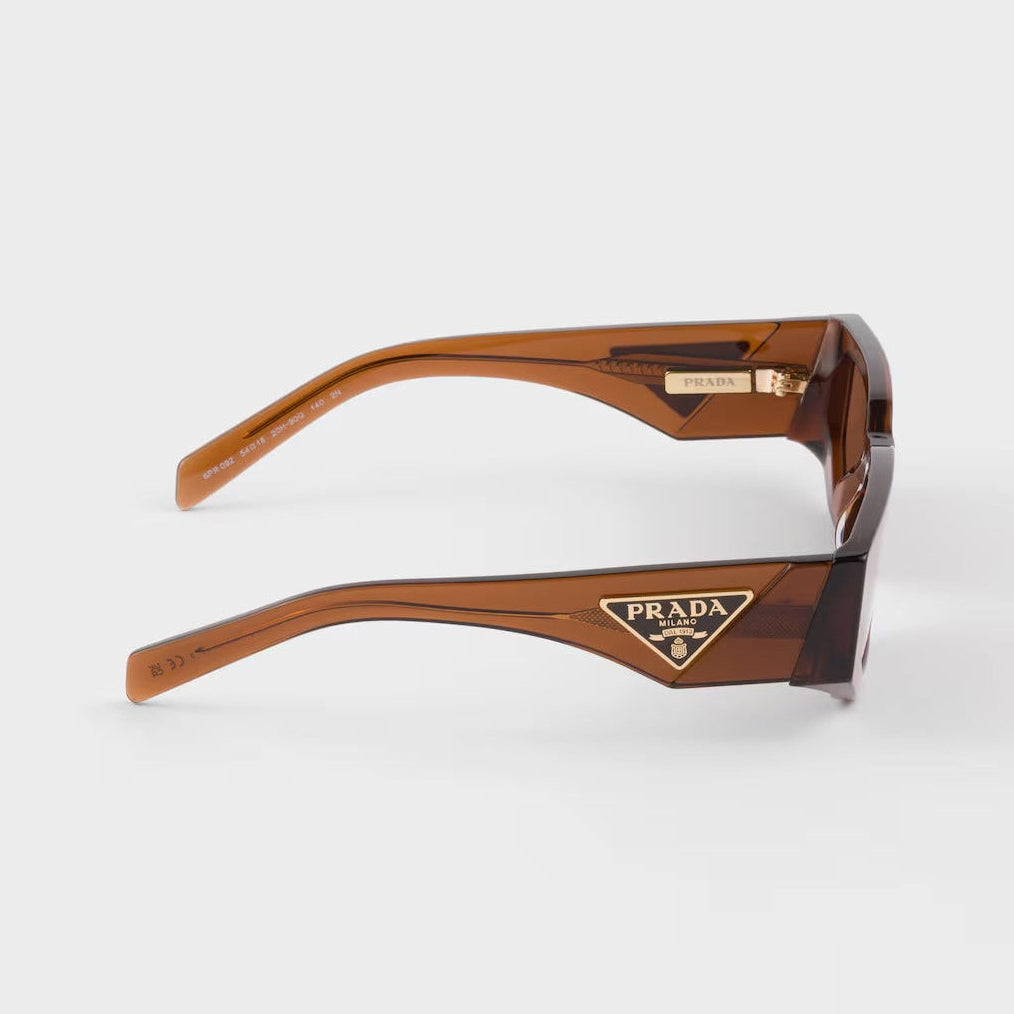 Prada Men Rctangular Frame Chocolate Brown Sunglasses