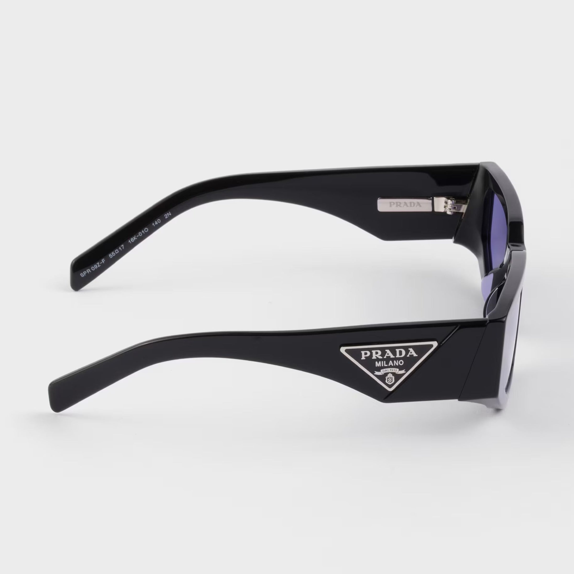 Prada Men Rctangular Frame Shiny Black Sunglasses