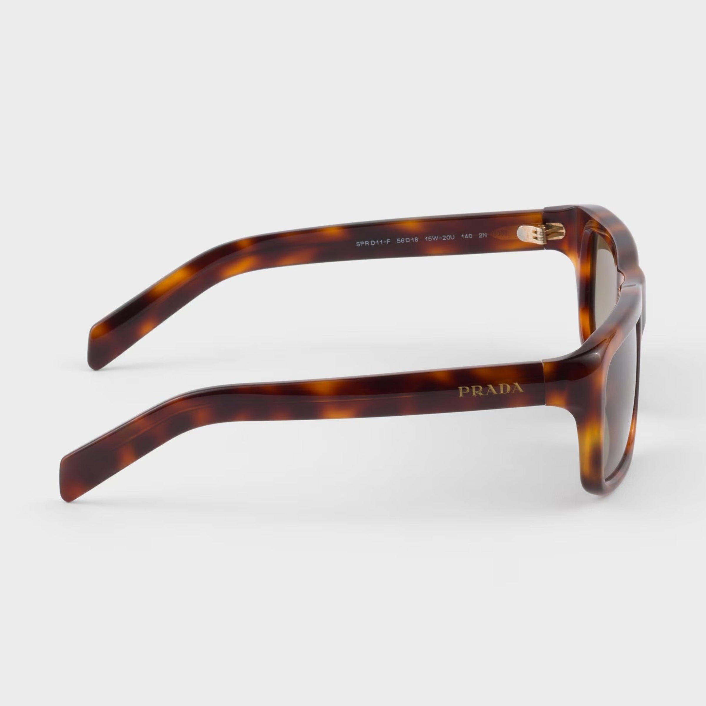Prada Men Rectangular Frame Classic Tortoiseshell Sunglasses