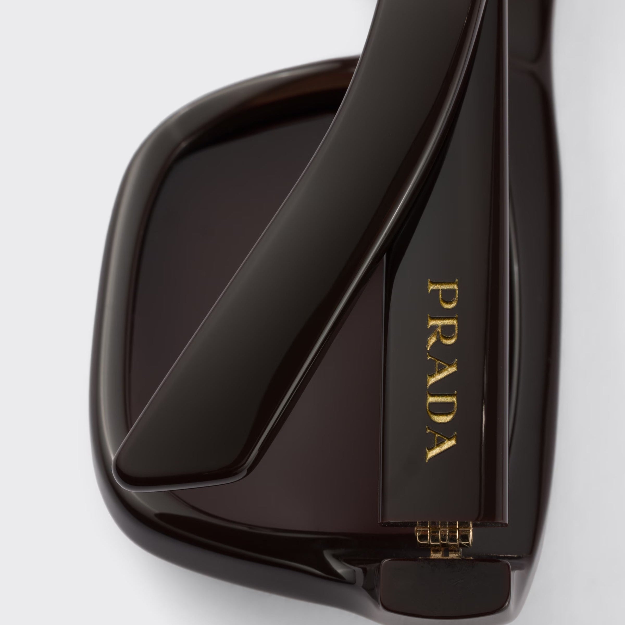 Prada Men Rectangular Frame Cigar Brown Sunglasses