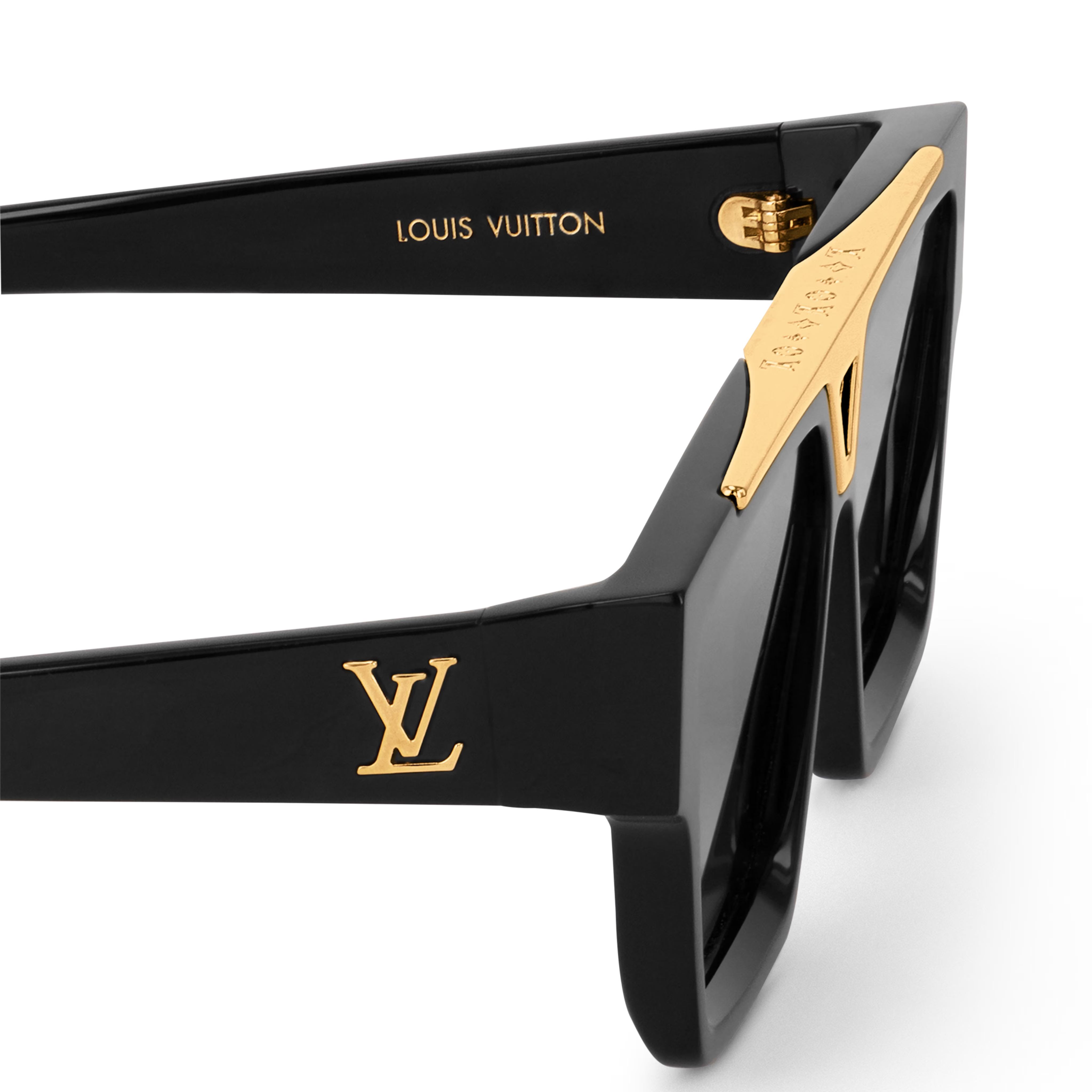 Louis Vuitton Men Square Frame Shiny Void Black Sunglasses