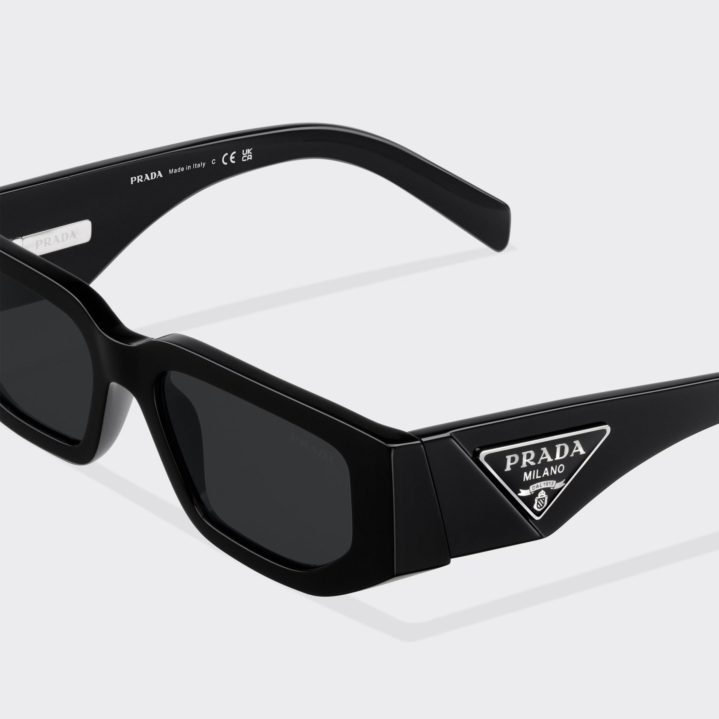 Prada Men Rctangular Frame Black Sunglasses