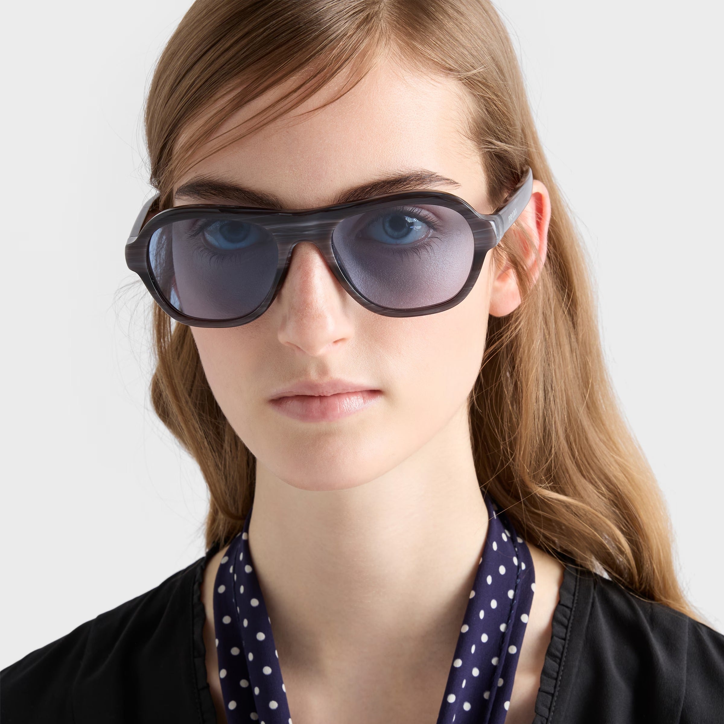 Prada Men Pilot Frame Iolite Horn Sunglasses