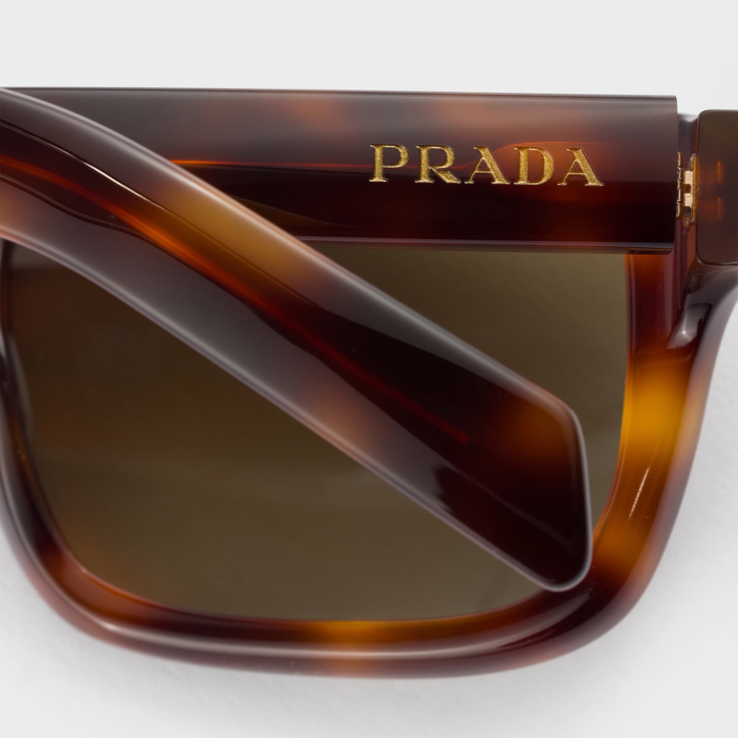 Prada Men Rectangular Frame Classic Tortoiseshell Sunglasses