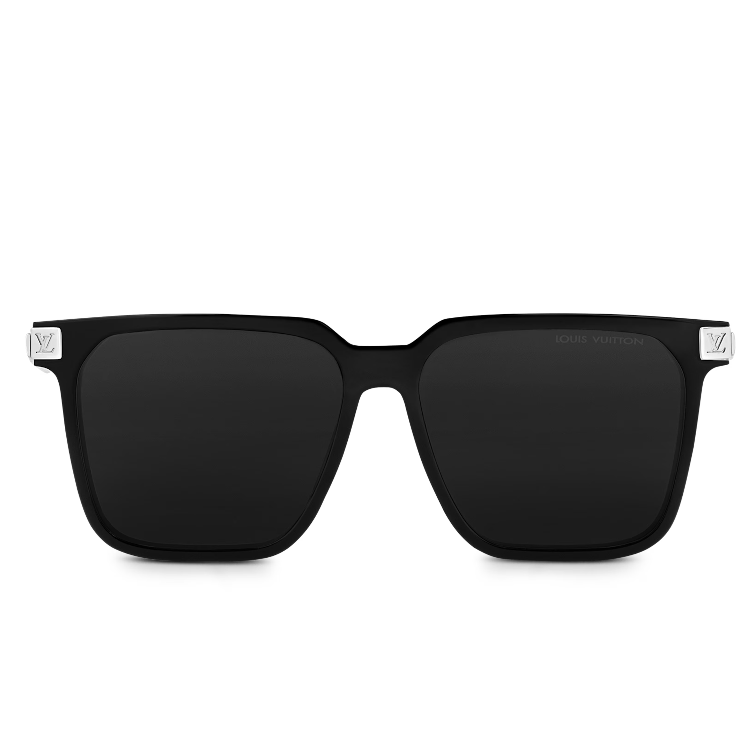 Louis Vuitton Men Sqaure Frame Shiny Soft Black Sunglasses