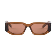 Prada Men Rctangular Frame Chocolate Brown Sunglasses