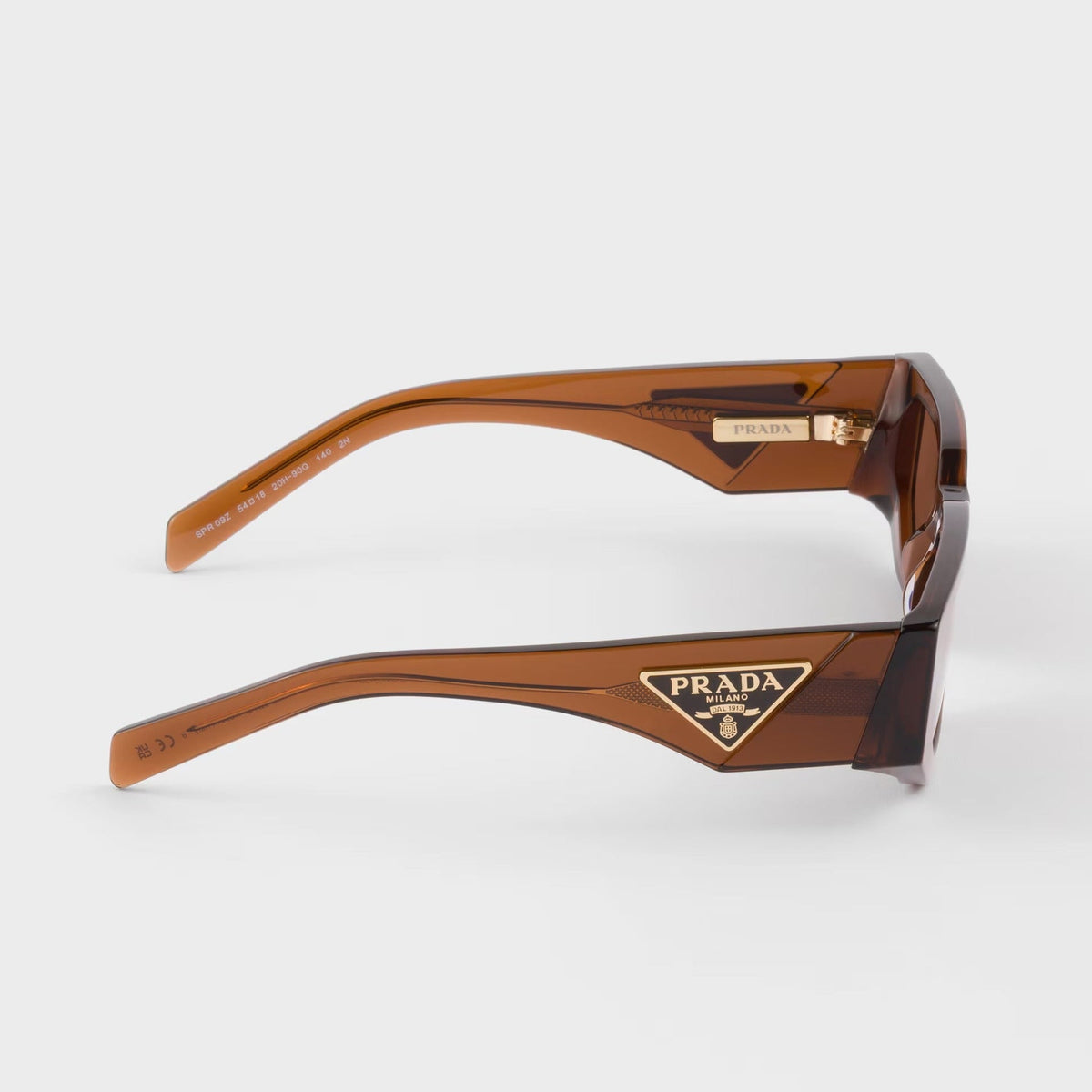 Prada Men Rctangular Frame Chocolate Brown Sunglasses