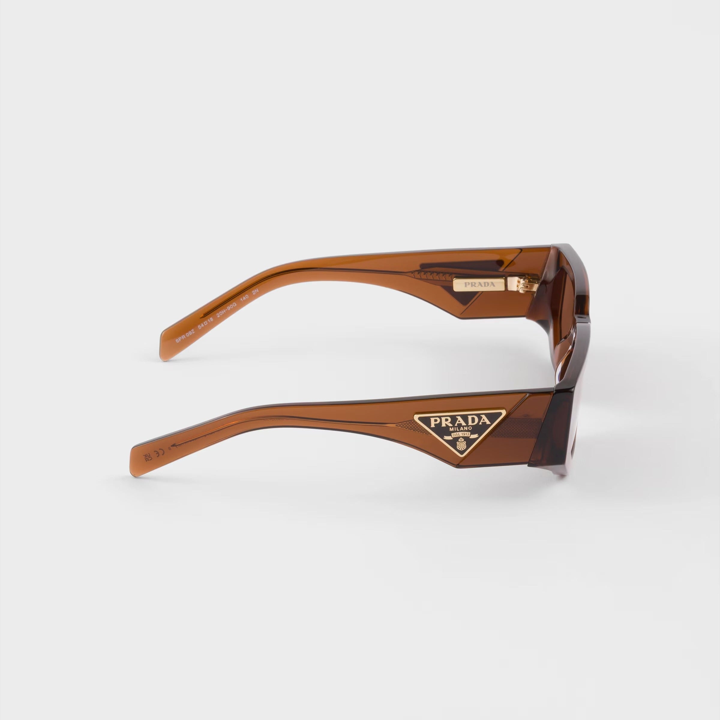 Prada Men Rctangular Frame Chocolate Brown Sunglasses