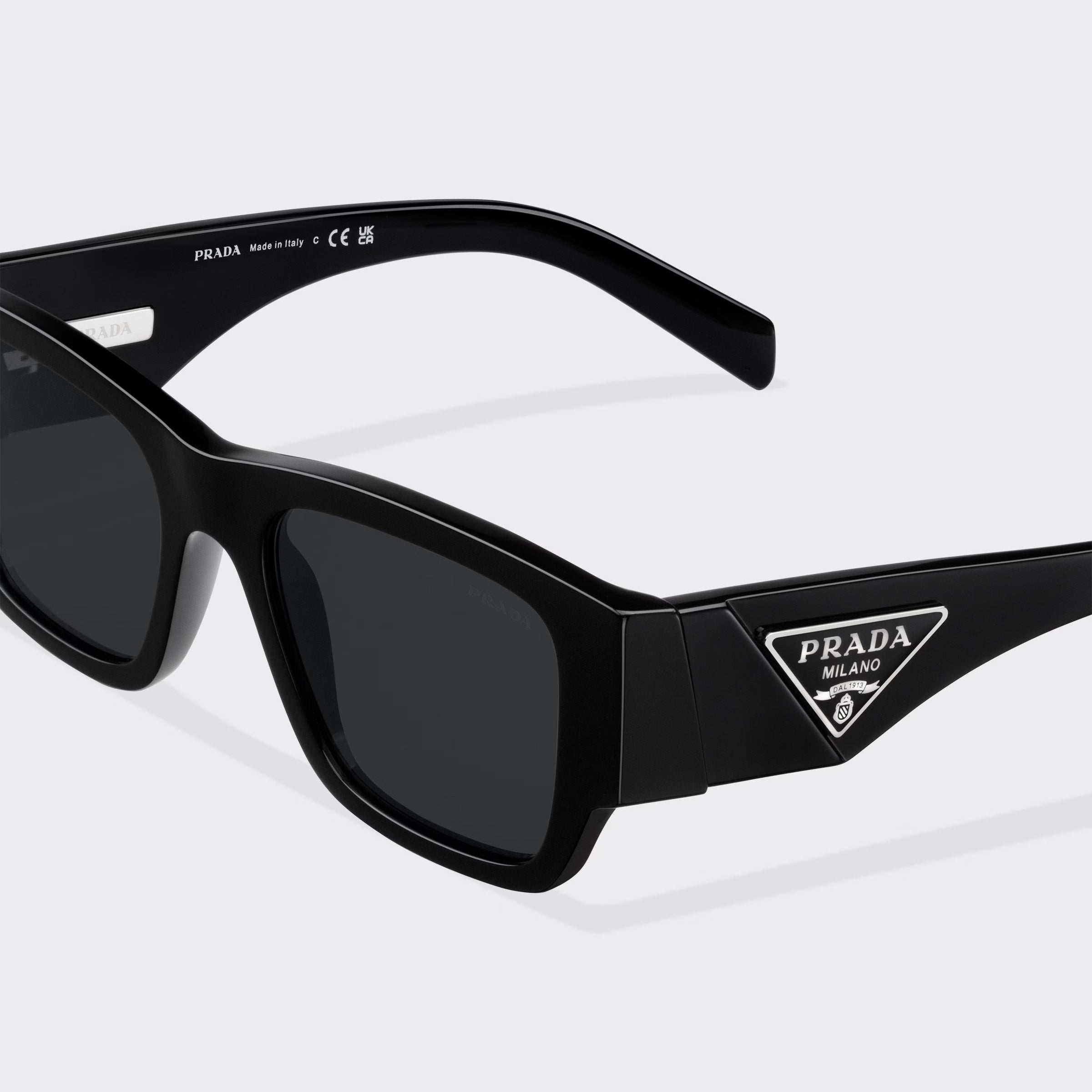 Prada Men Square Frame Dusty Black Sunglasses
