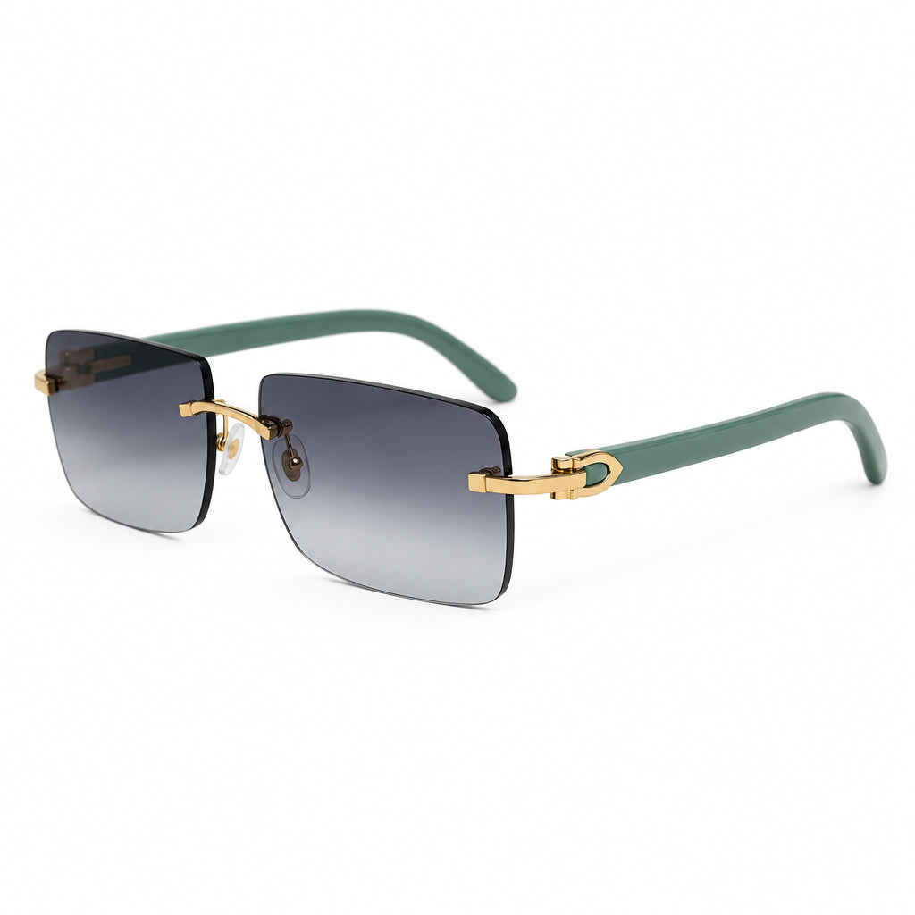 Cartier Elongated C de Motif Men Rimless Grey Sunglasses