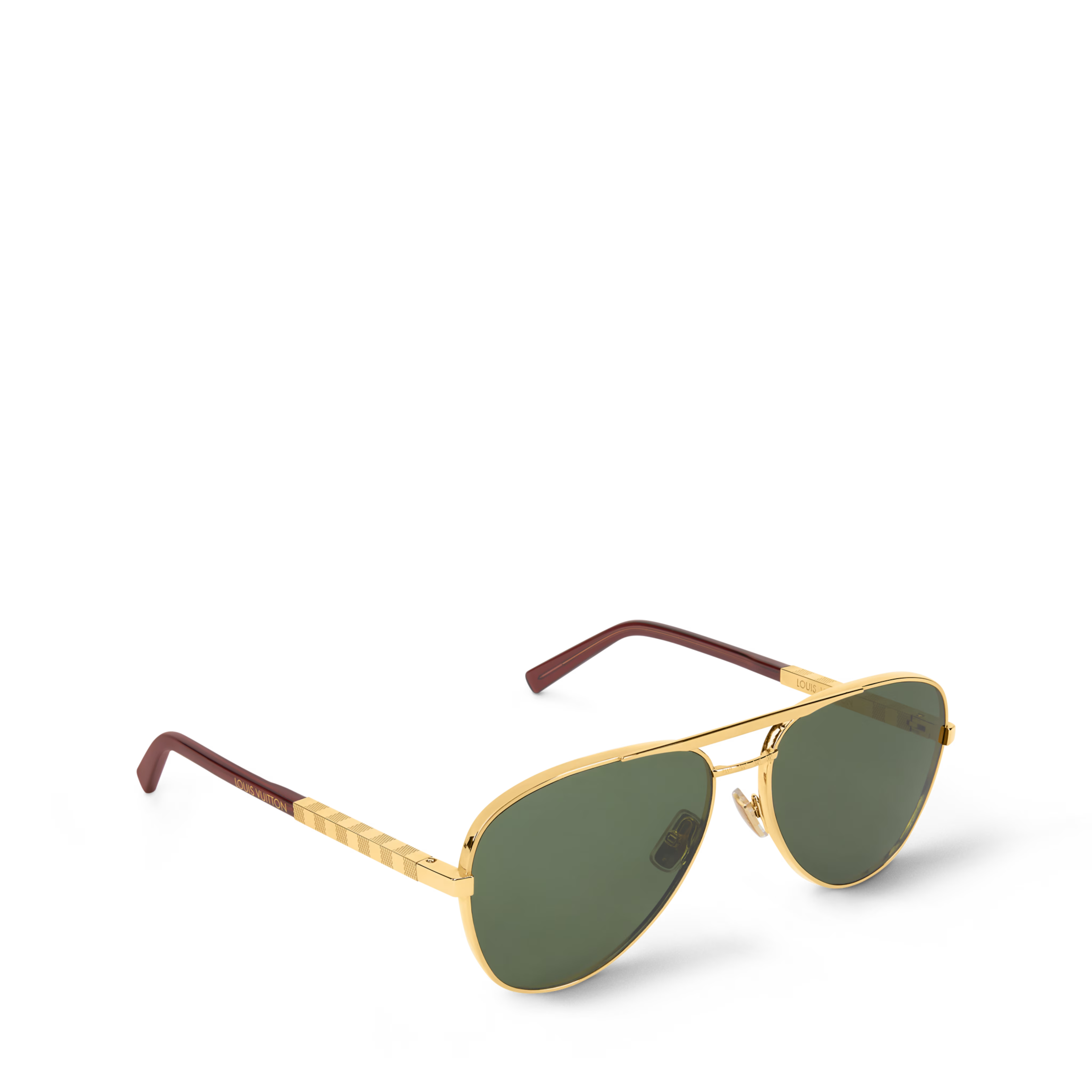 Louis Vuitton Men Pilot Frame Metallic Gold Sunglasses