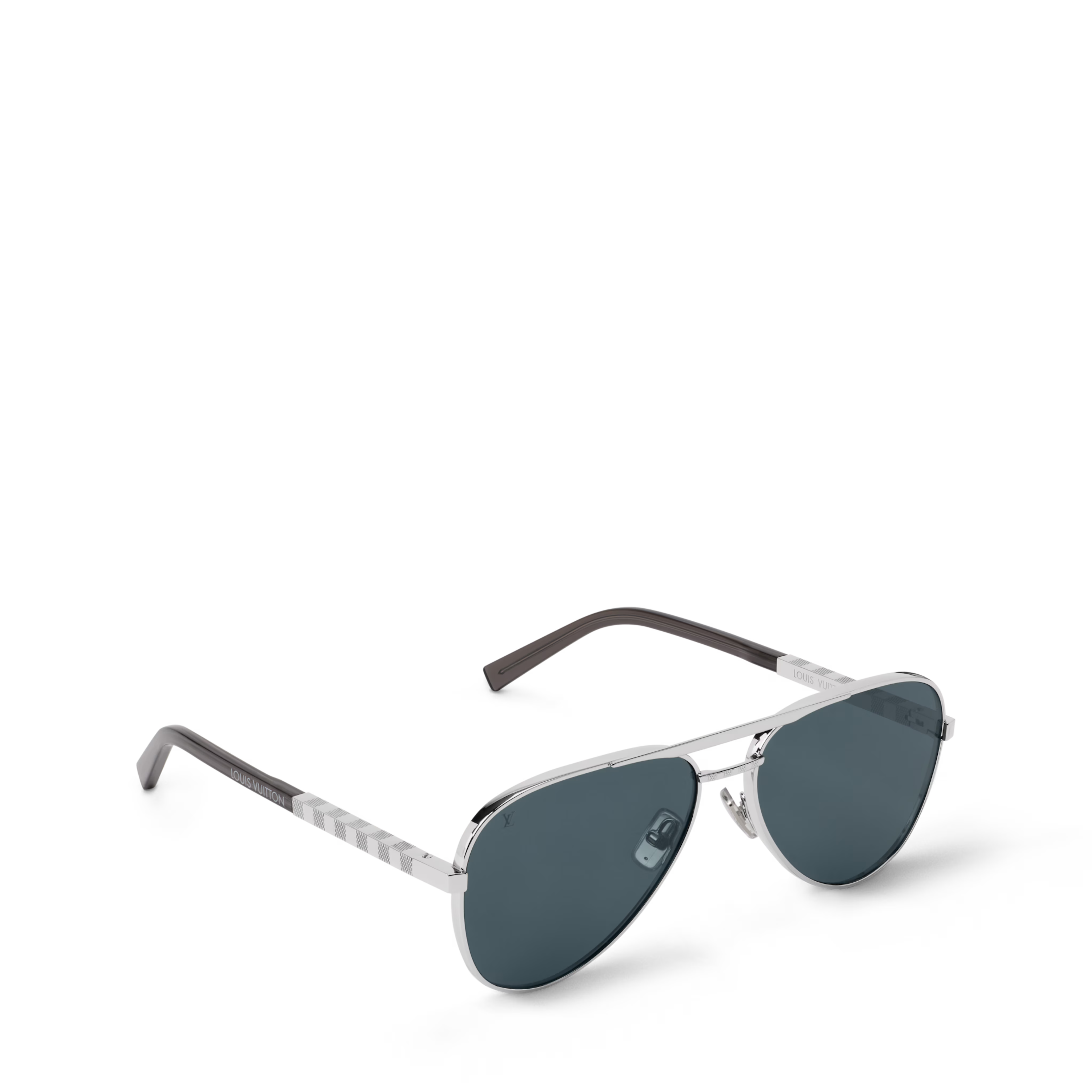 Louis Vuitton Men Pilot Frame Silver Sunglasses