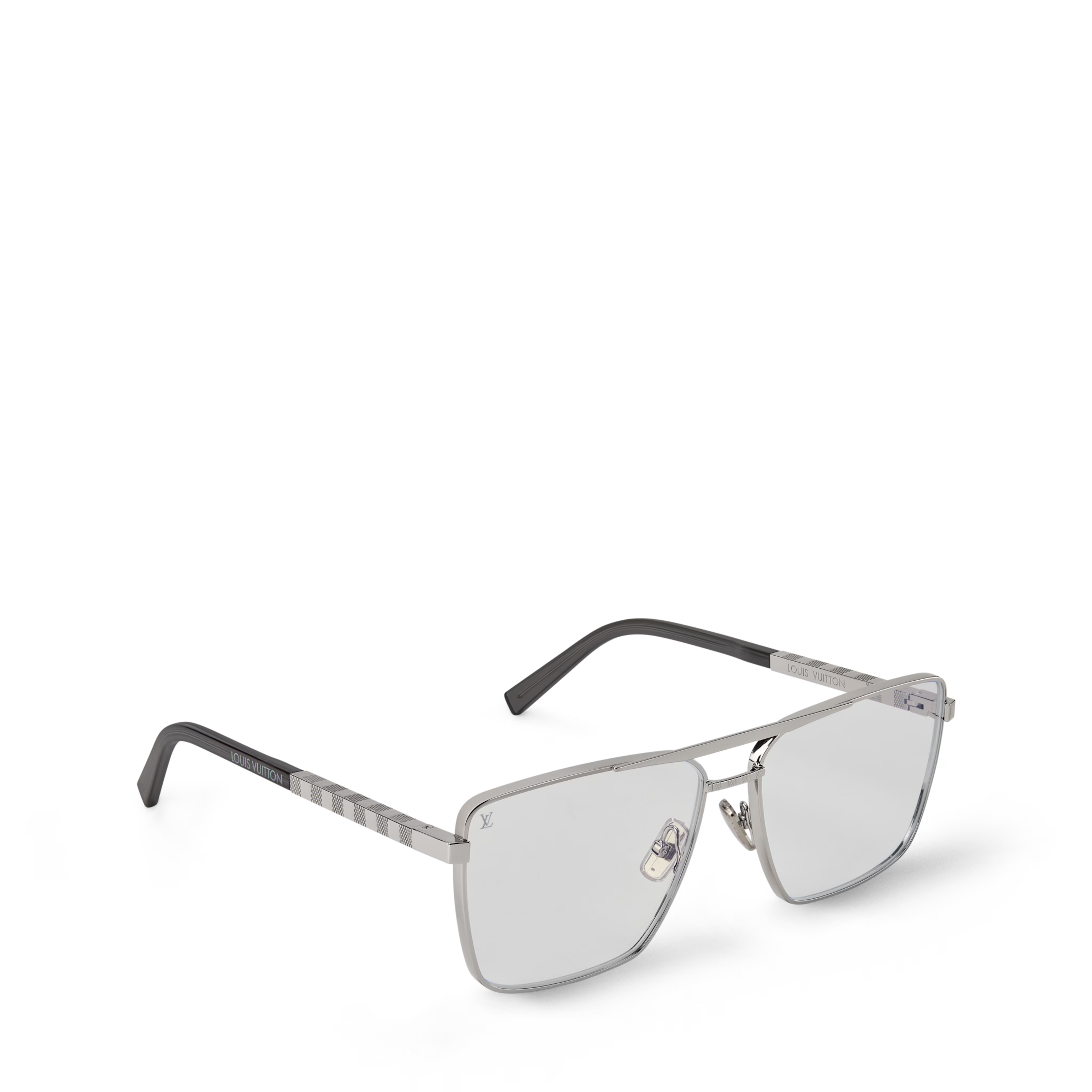 Louis Vuitton Men Square Frame Natural Silver Sunglasses